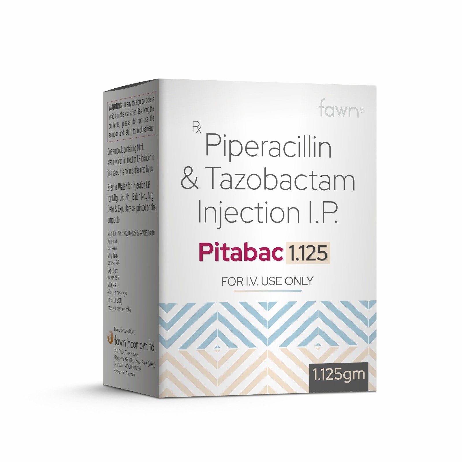 Piperacillin & Tazobactam Injection IP - PITABAC 1.125 Injection