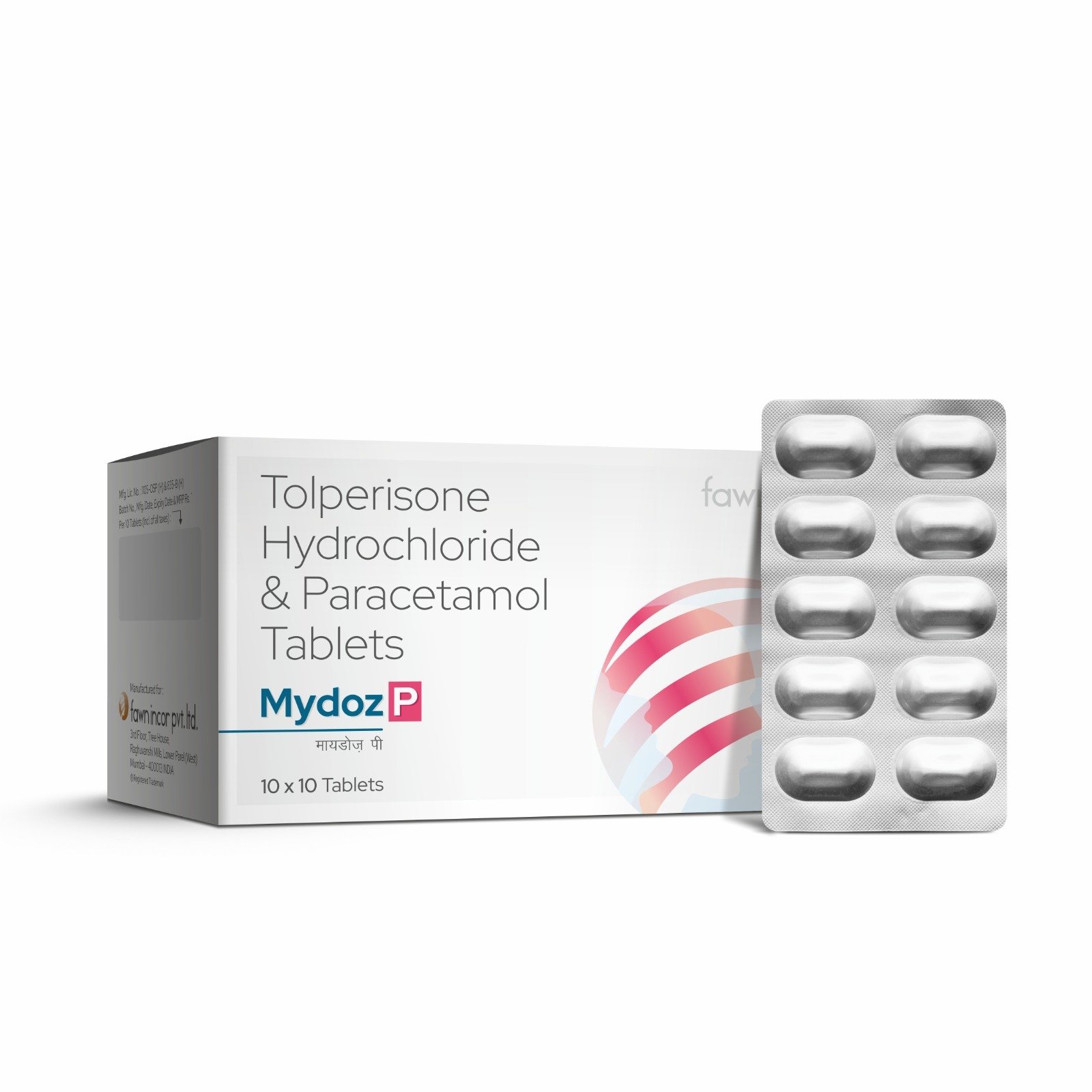 Tolperisone Hydrochloride & Paracetamol Tablets - MYDOZ  P Tablets image 2