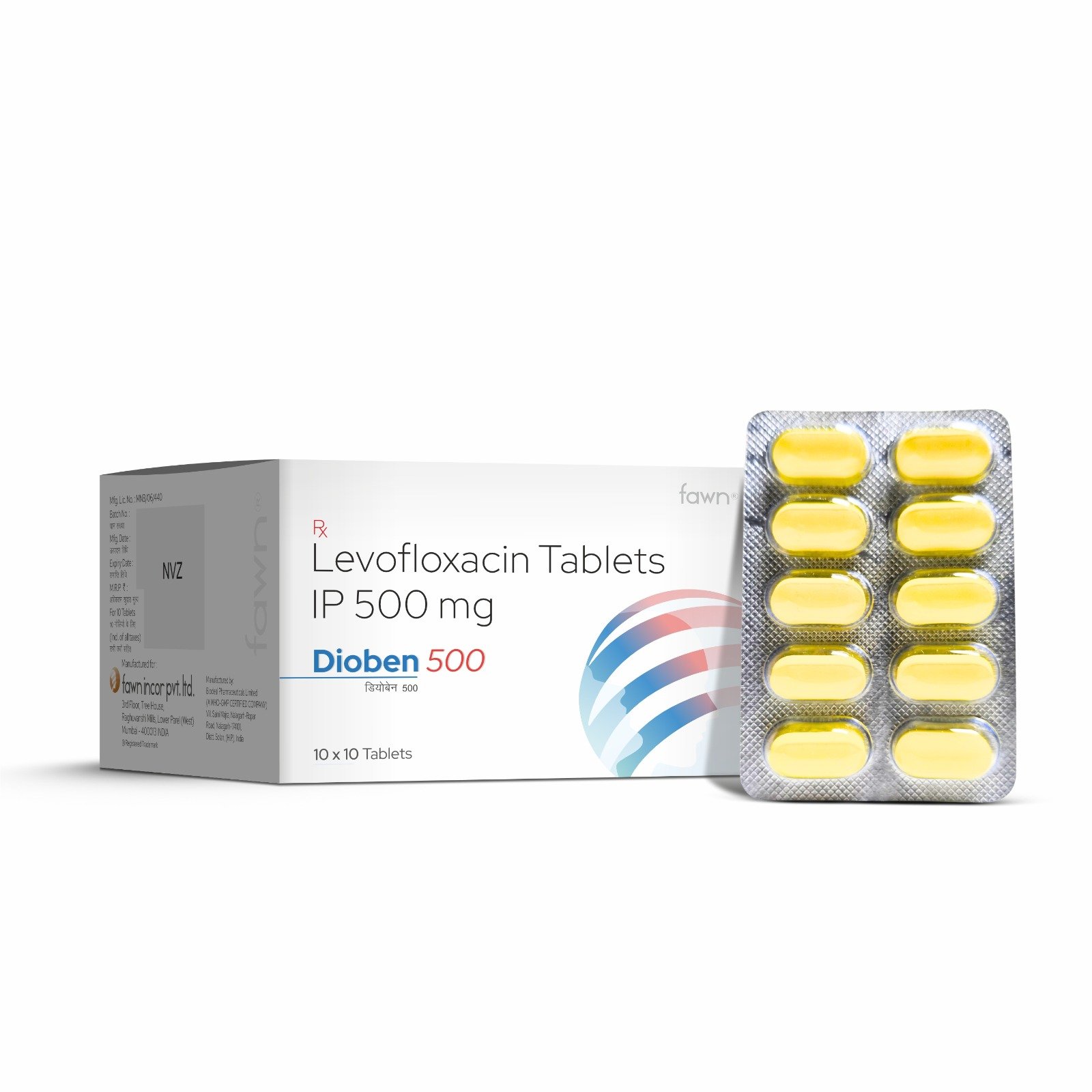 Levofloxacin Tablets IP 500 Mg - DIOBEN 500 Tablets image 2