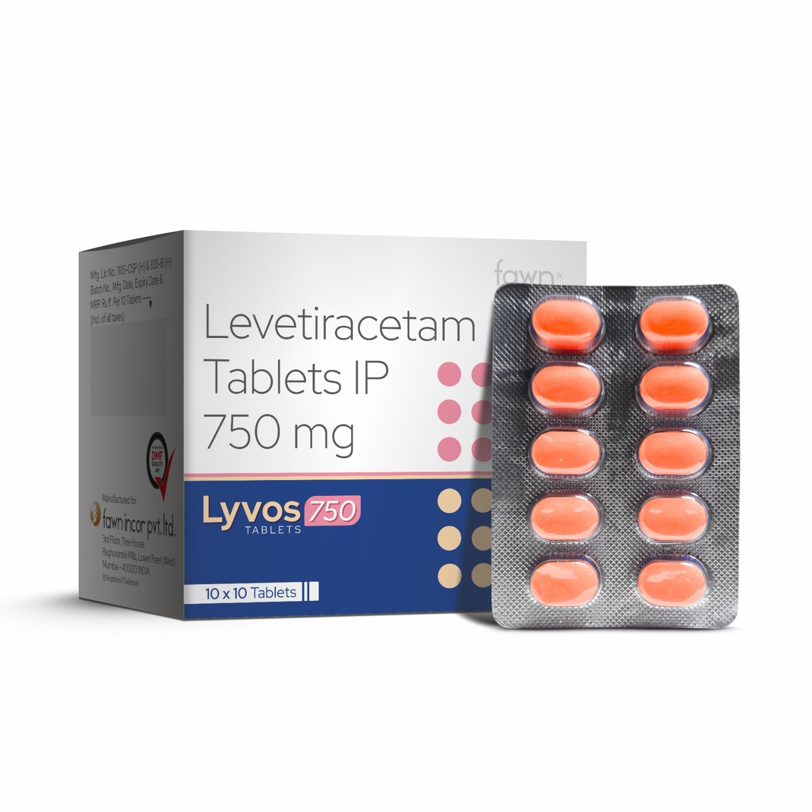 Levetiracetam Tablets IP 500 Mg - LYVOS 750 Tablets image 2