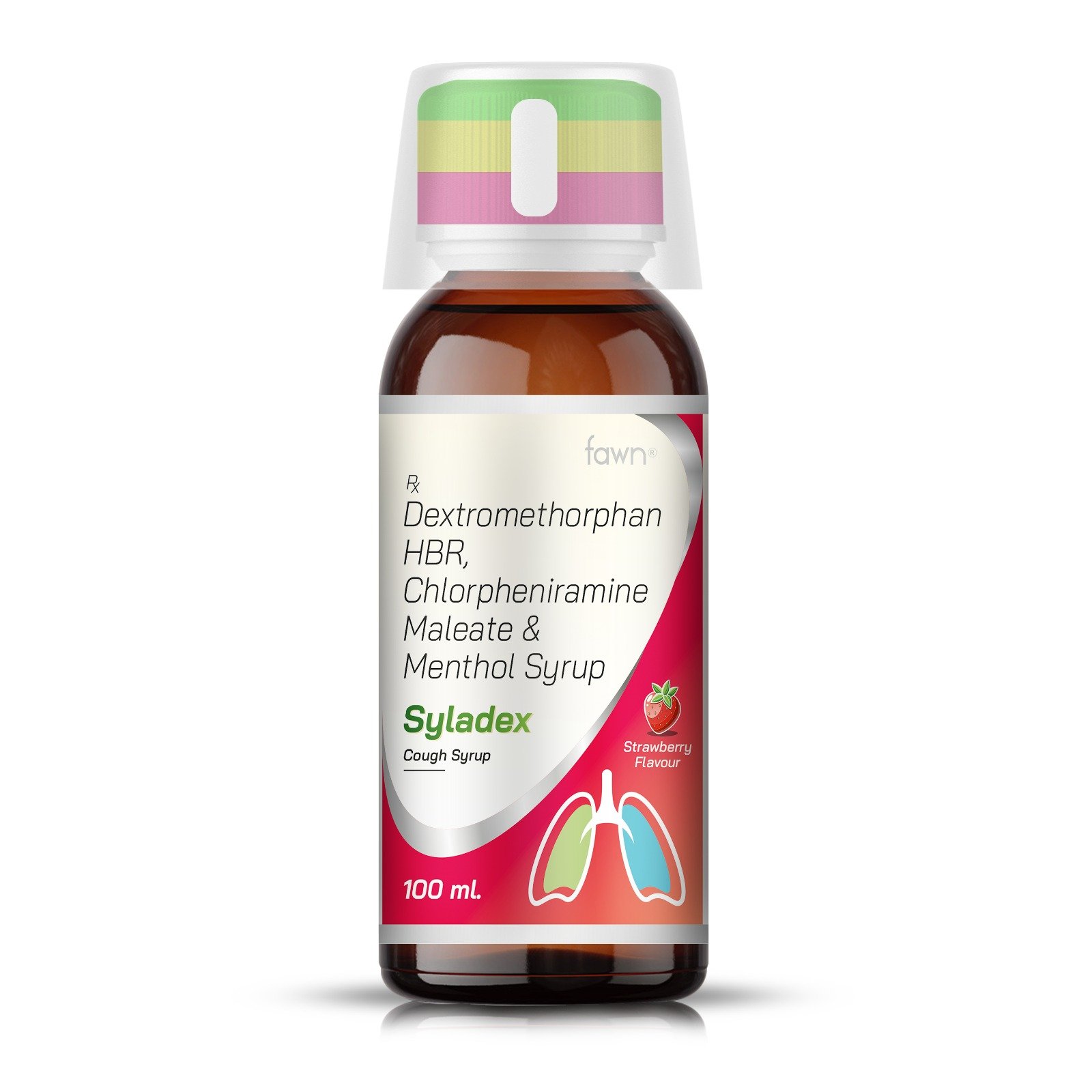 Dextromethorphan Hydrobromide, Chlorpheniramine Maleate & Menthol Syrup (Strawberry Flavour)  - SYLADEX Syrup