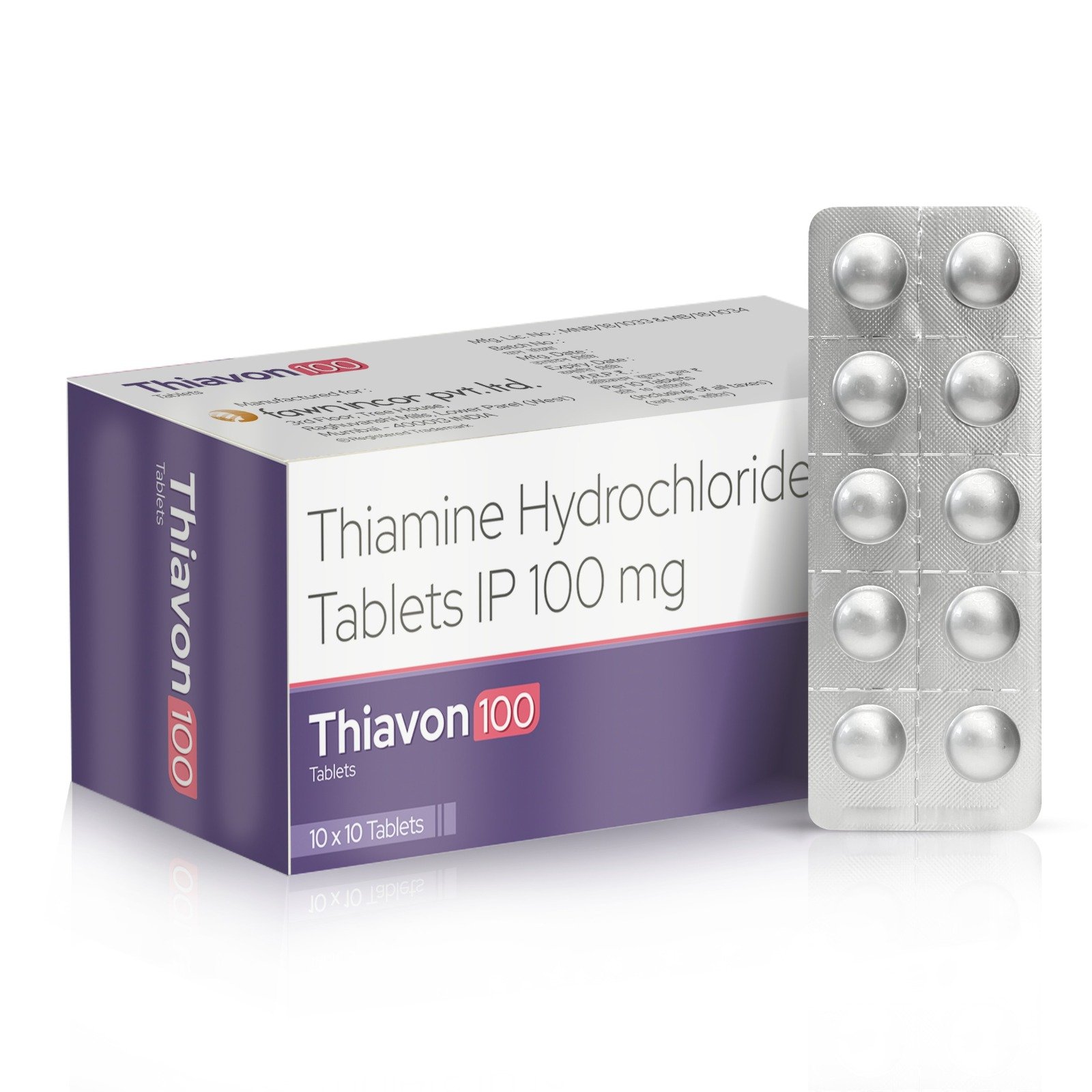Thiamine Hydrochloride Tablets IP 100 Mg - THAIVON 100 Tablets image 2