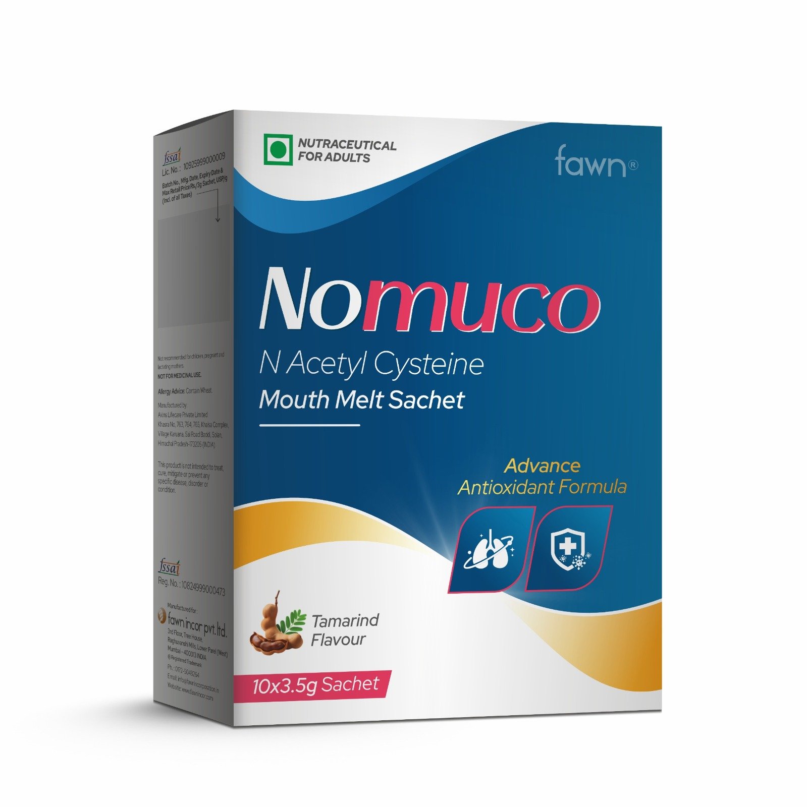 N-Acetyl Cysteine Mouth Melt Sachet - NOMUCO Sachet