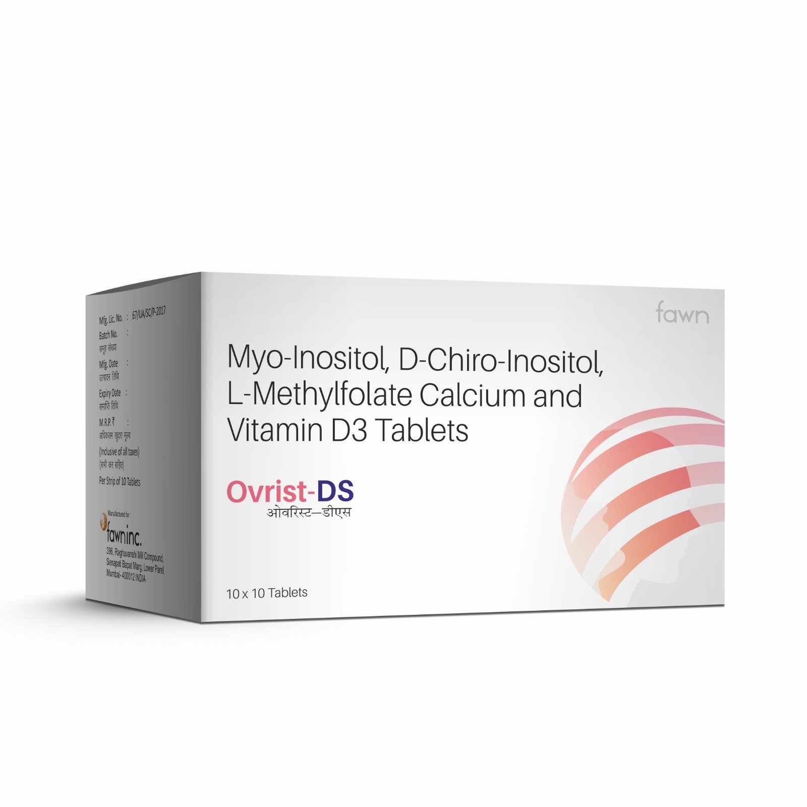 Myo Inositol D Chiro Inositol L-Methylfolate Calcium & Vitamin D3 Tablets - OVRIST DS