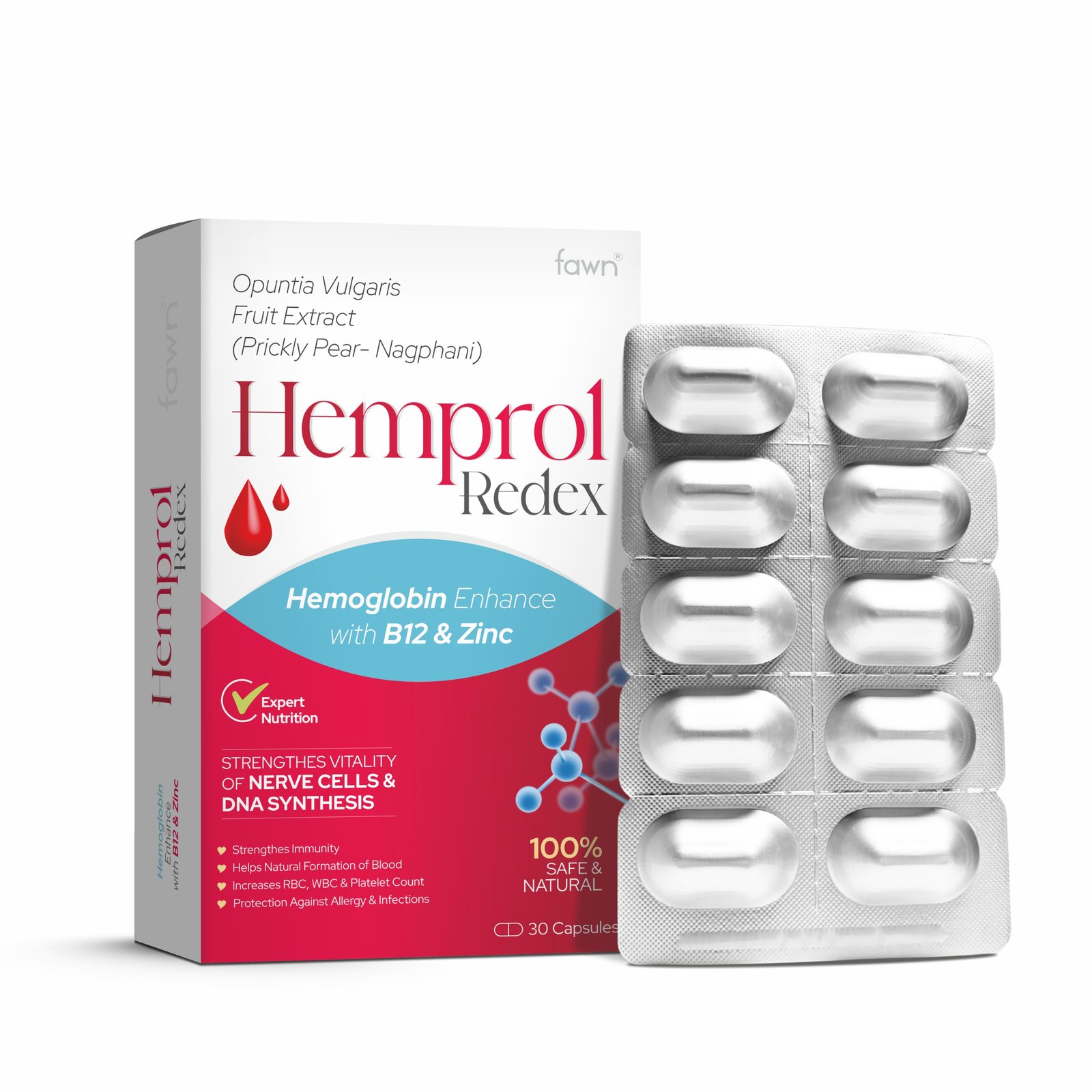 Hemoglobin Enhance with B12 & Zinc Capsules - HEMPROL REDEX