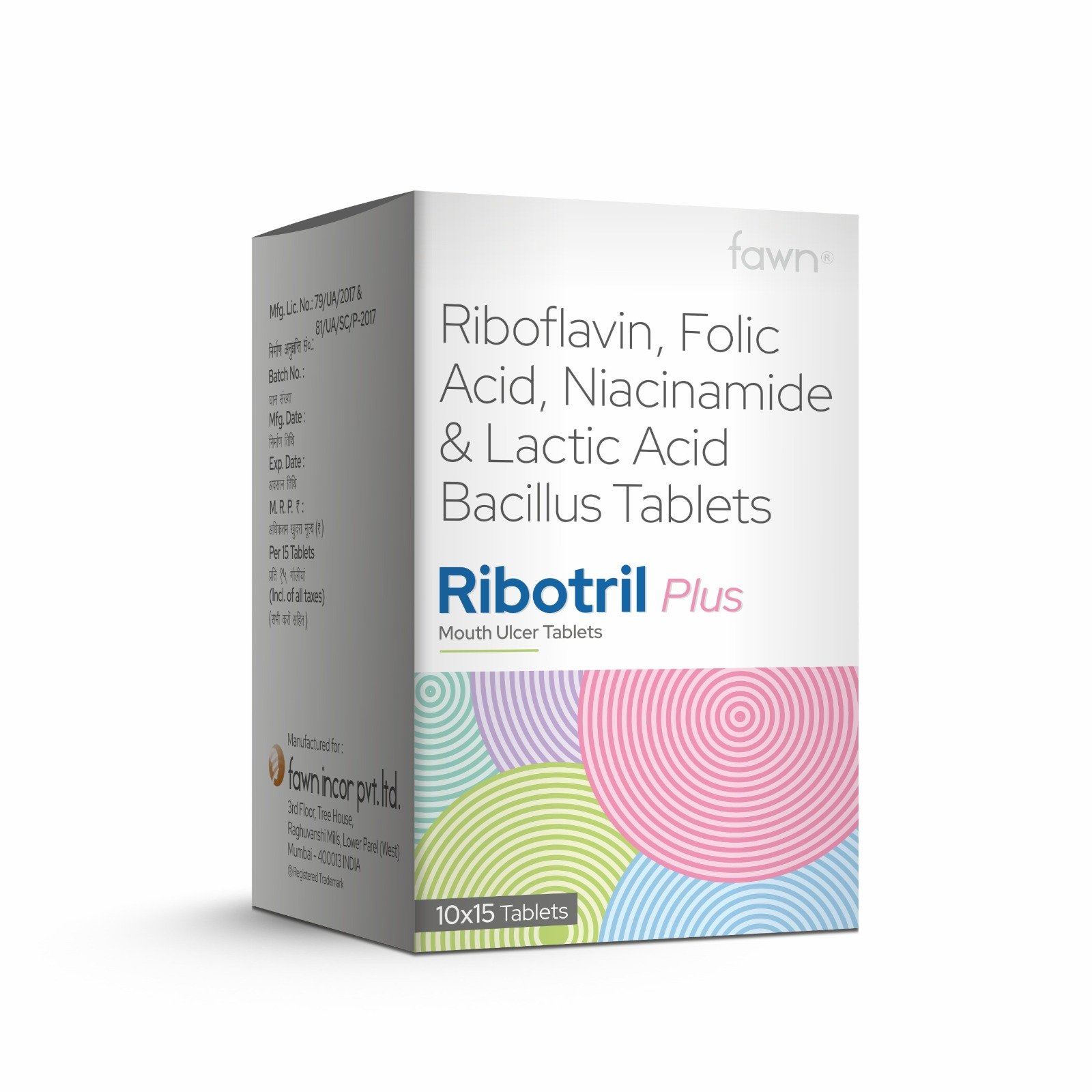 Riboflavin, Folic Acid, Niacinamide & Lactic Acid Bacillus Tablets - RIBOTRIL PLUS