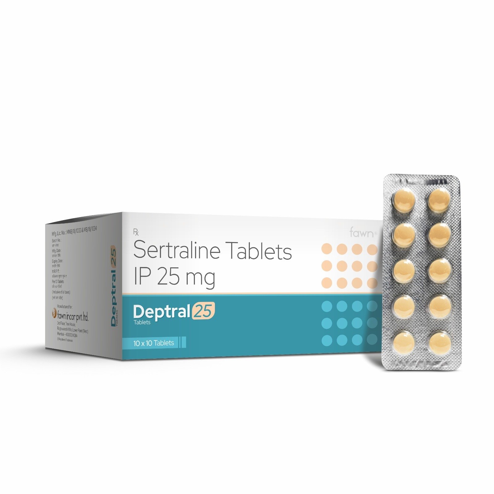 Sertraline Tablets IP 25 Mg - DEPTRAL 25 Tablets