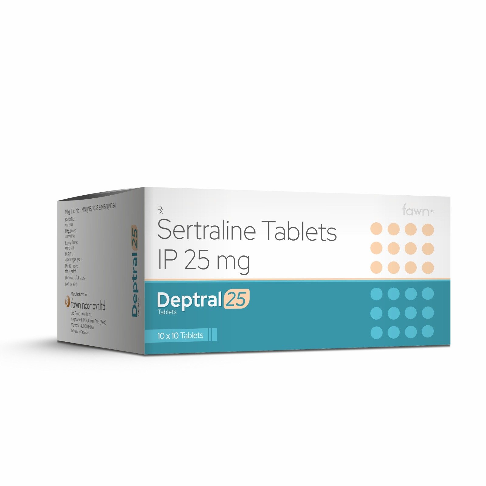 Sertraline Tablets IP 25 Mg - DEPTRAL 25 Tablets