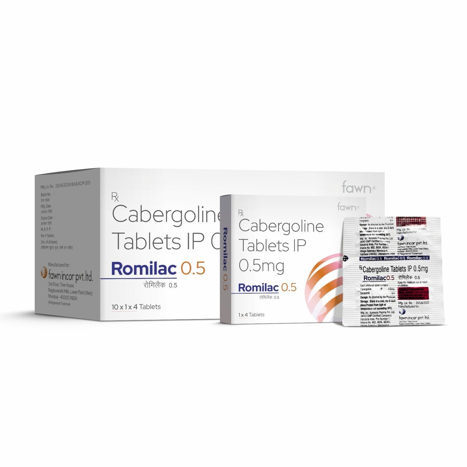 Cabergoline Tablet IP 0.5 Mg - ROMILAC 0.5 Tablets