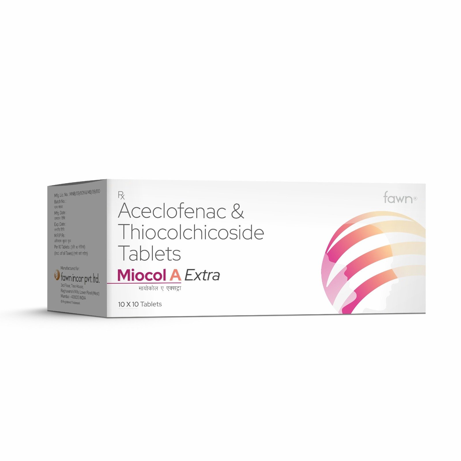 Aceclofenac & Thiocolchicoside Tablets - MIOCOL A EXTRA Tablets