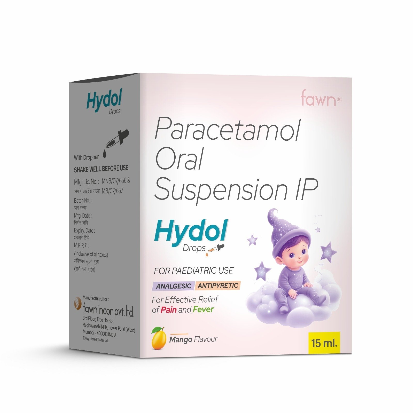 Paracetamol Oral Suspension IP 100 Mg - HYDOL Drops