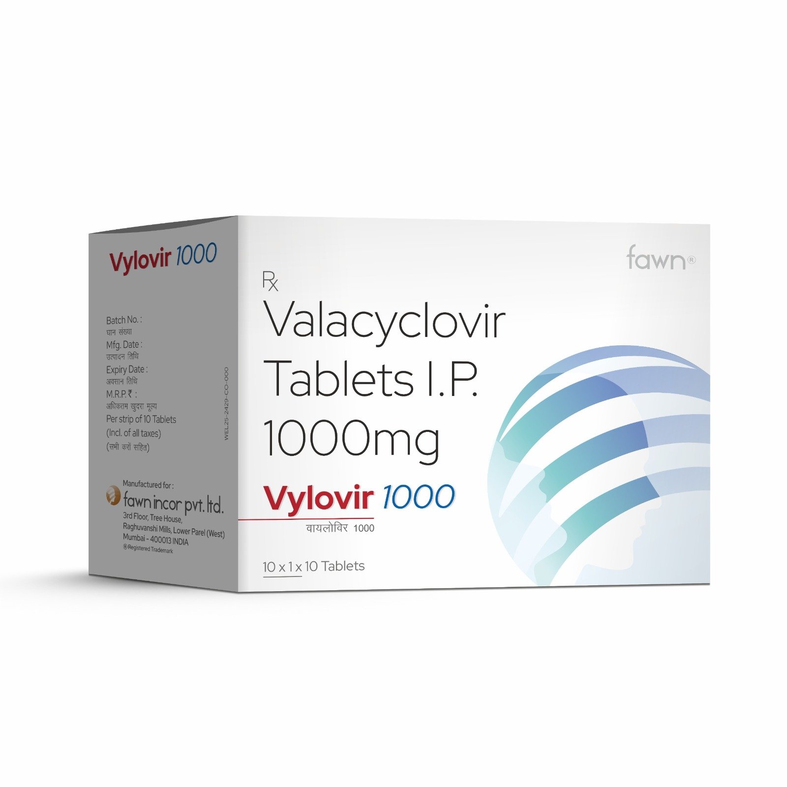 Valacyclovir Tablets IP 1000 Mg - VYLOVIR 1000 Tablets