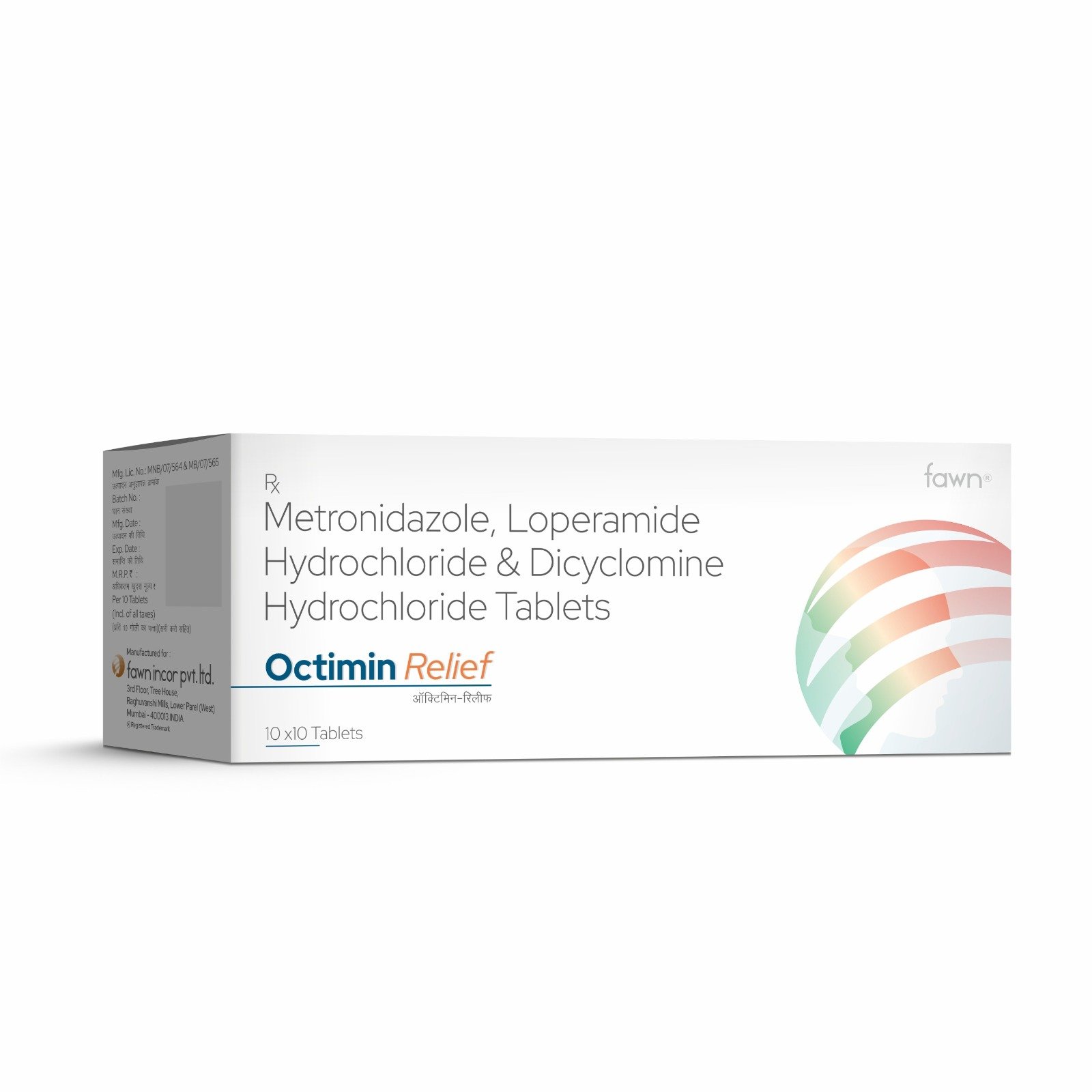 Metronidazole, Loperamide Hydrochloride & Dicyclomine Hydrochloride Tablets - OCTIMIN RELIEF Tablets