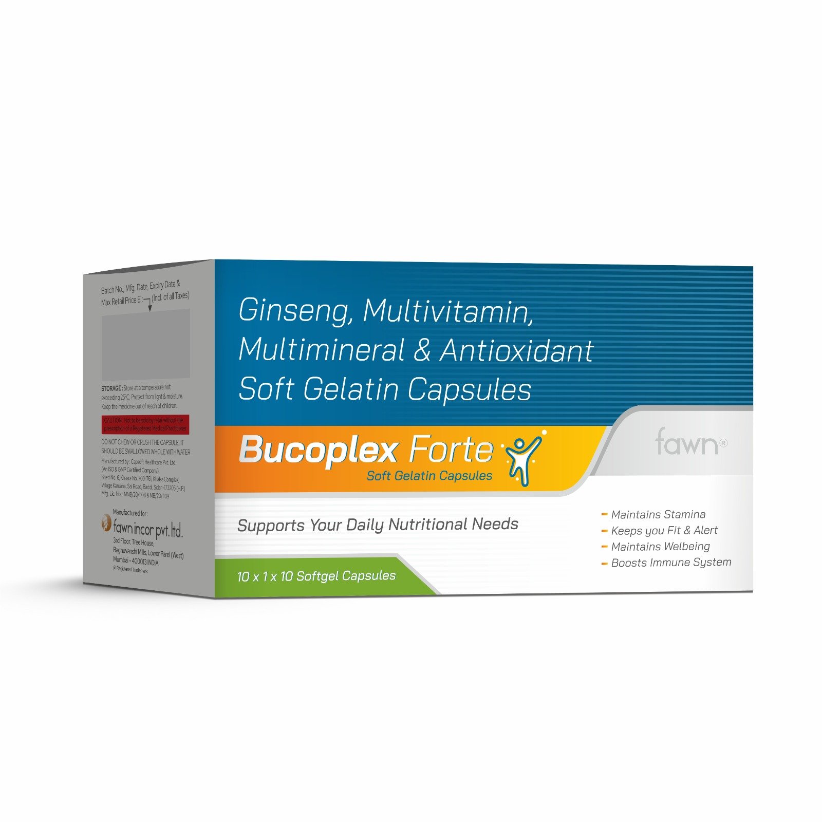 Ginseng Multivitamin Multimineral Antioxidants Soft Gelatin Capsules - BUCOPLEX FORTE Softgel