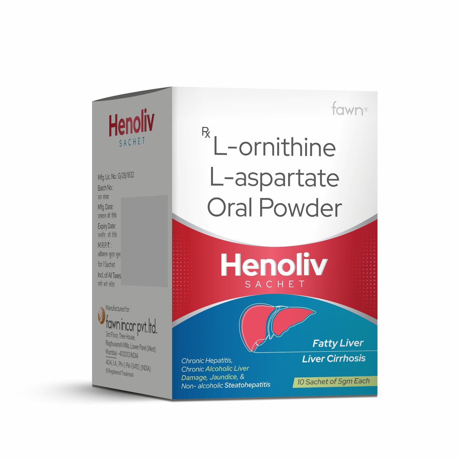 L-Ornithine L-Aspartate Oral Powder - HENOLIV Sachets