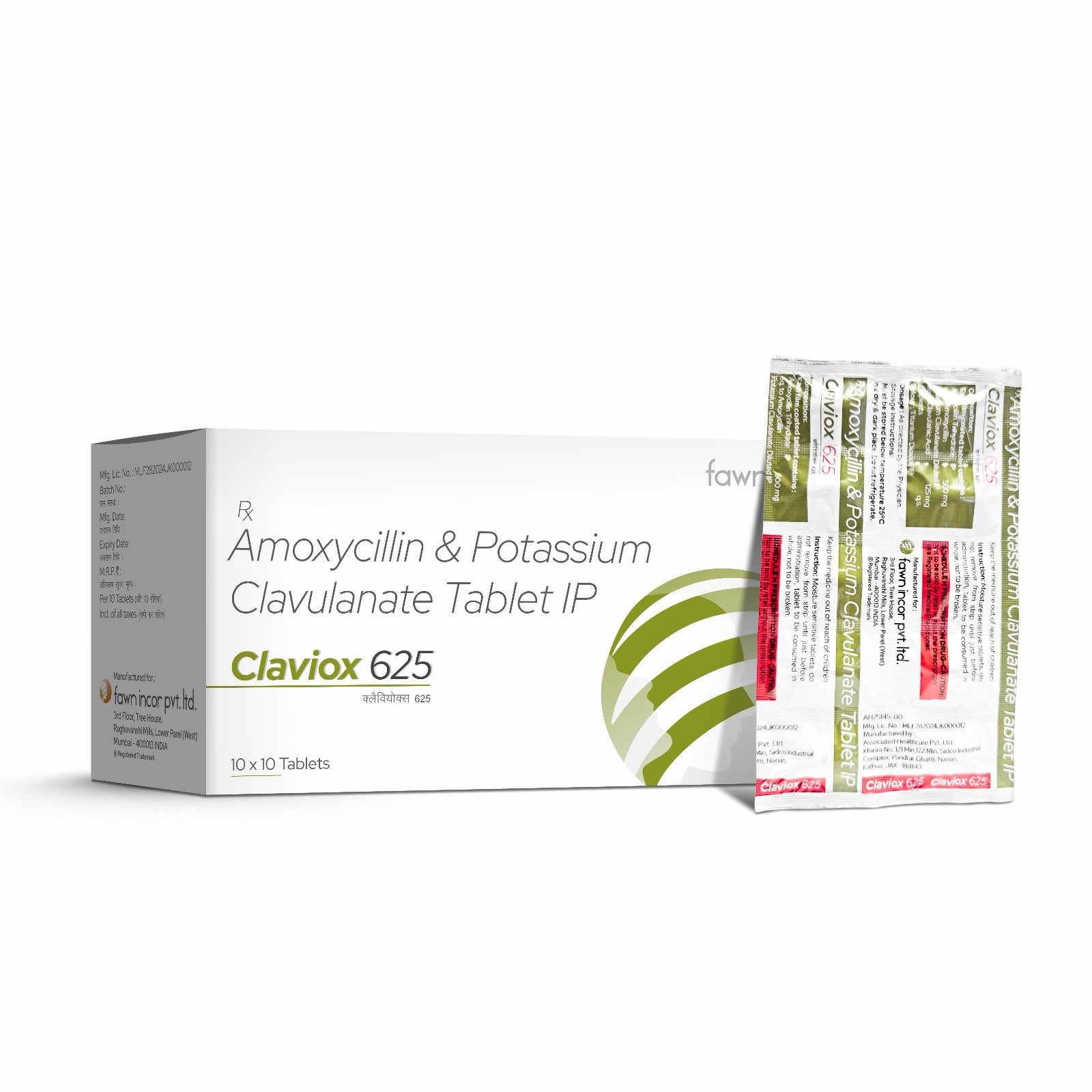 Amoxycillin & Potassium Clavulanate Tablets - CLAVIOX 625