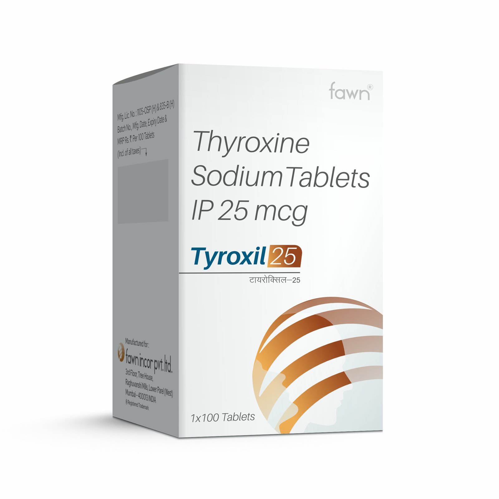 Thyroxine Sodium Tablets IP 25 Mcg - TYROXIL 25