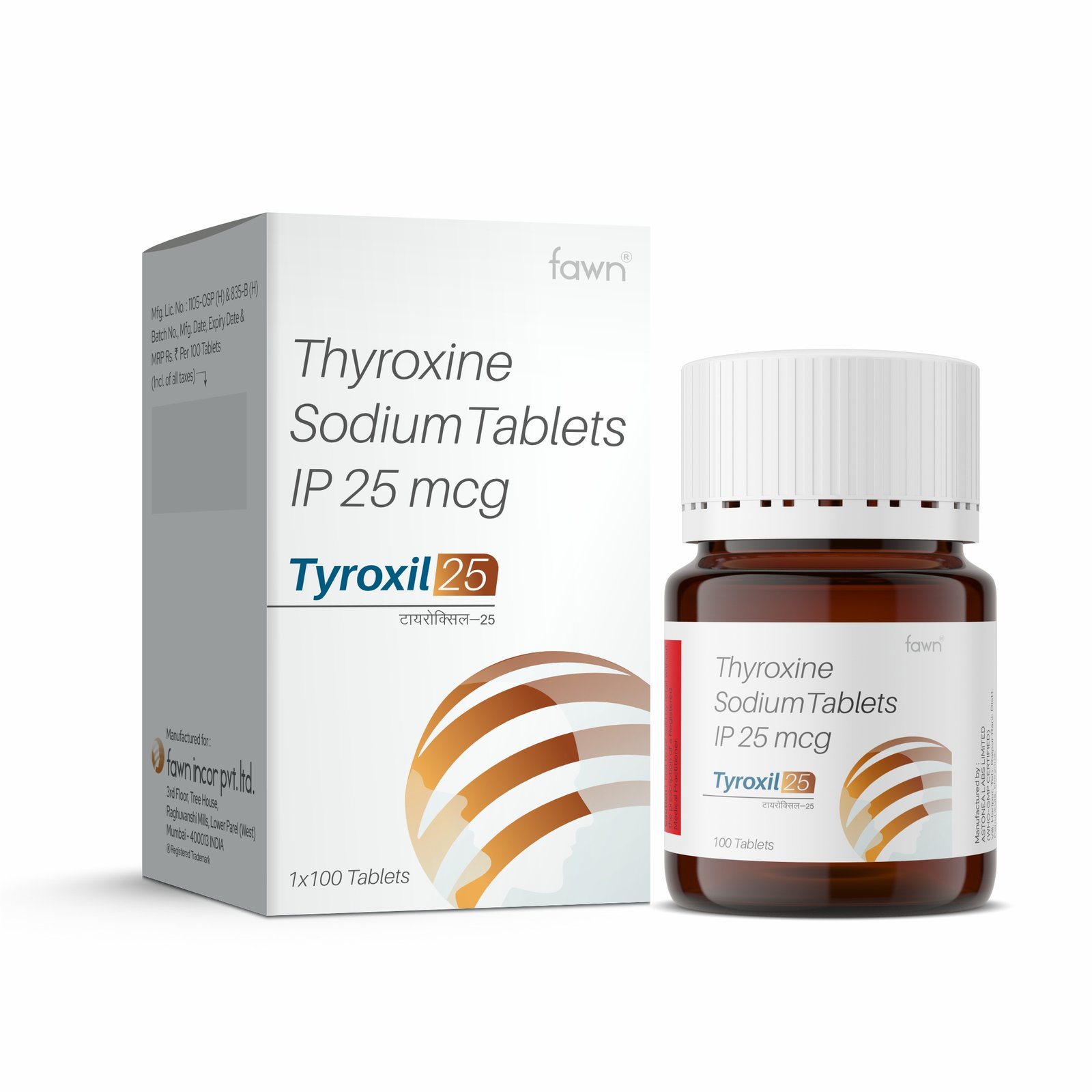 Thyroxine Sodium Tablets IP 25 Mcg - TYROXIL 25 image 2
