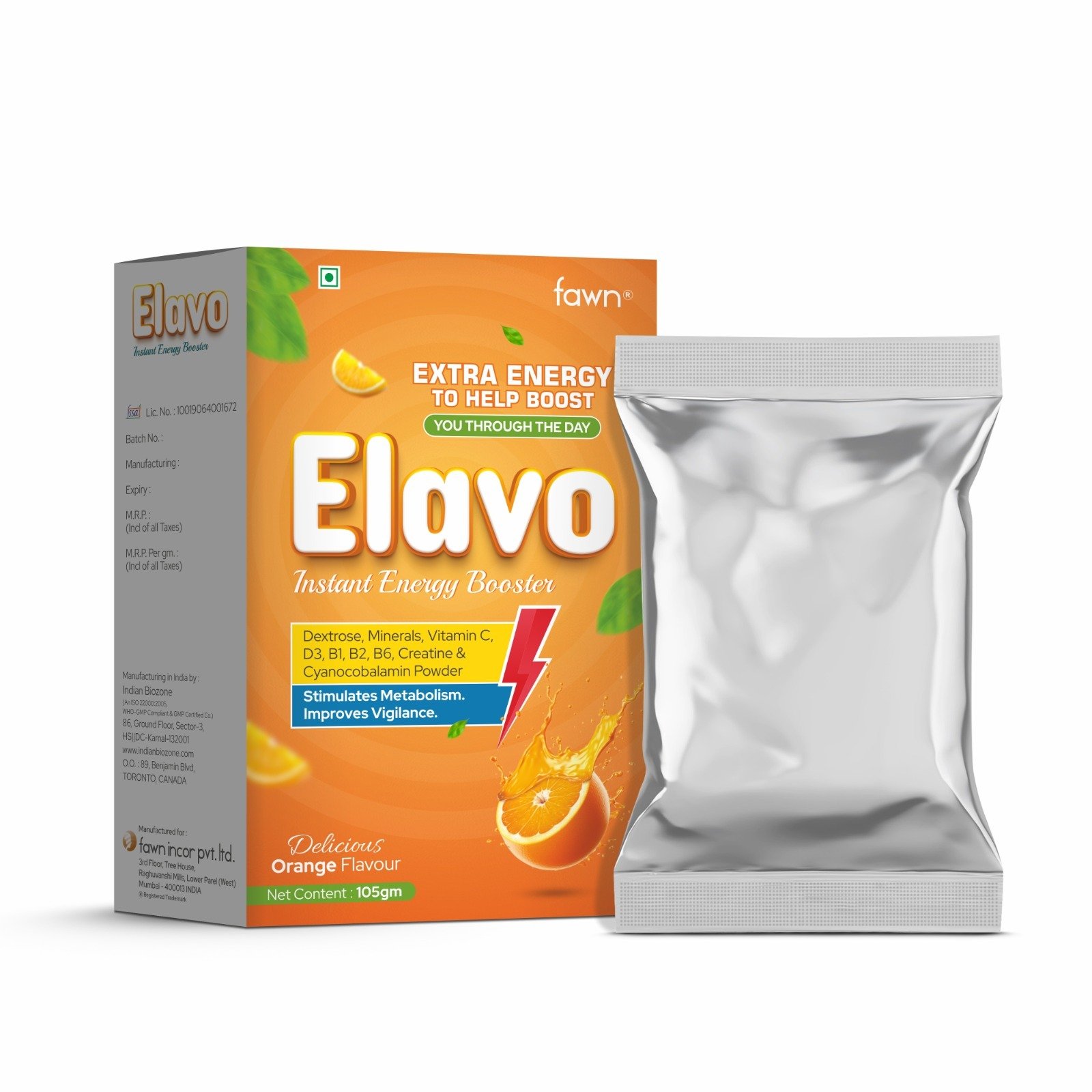 Dextrose, Zinc, Magnesium & Cyanocobalamin Sachets - ELAVO Sachet