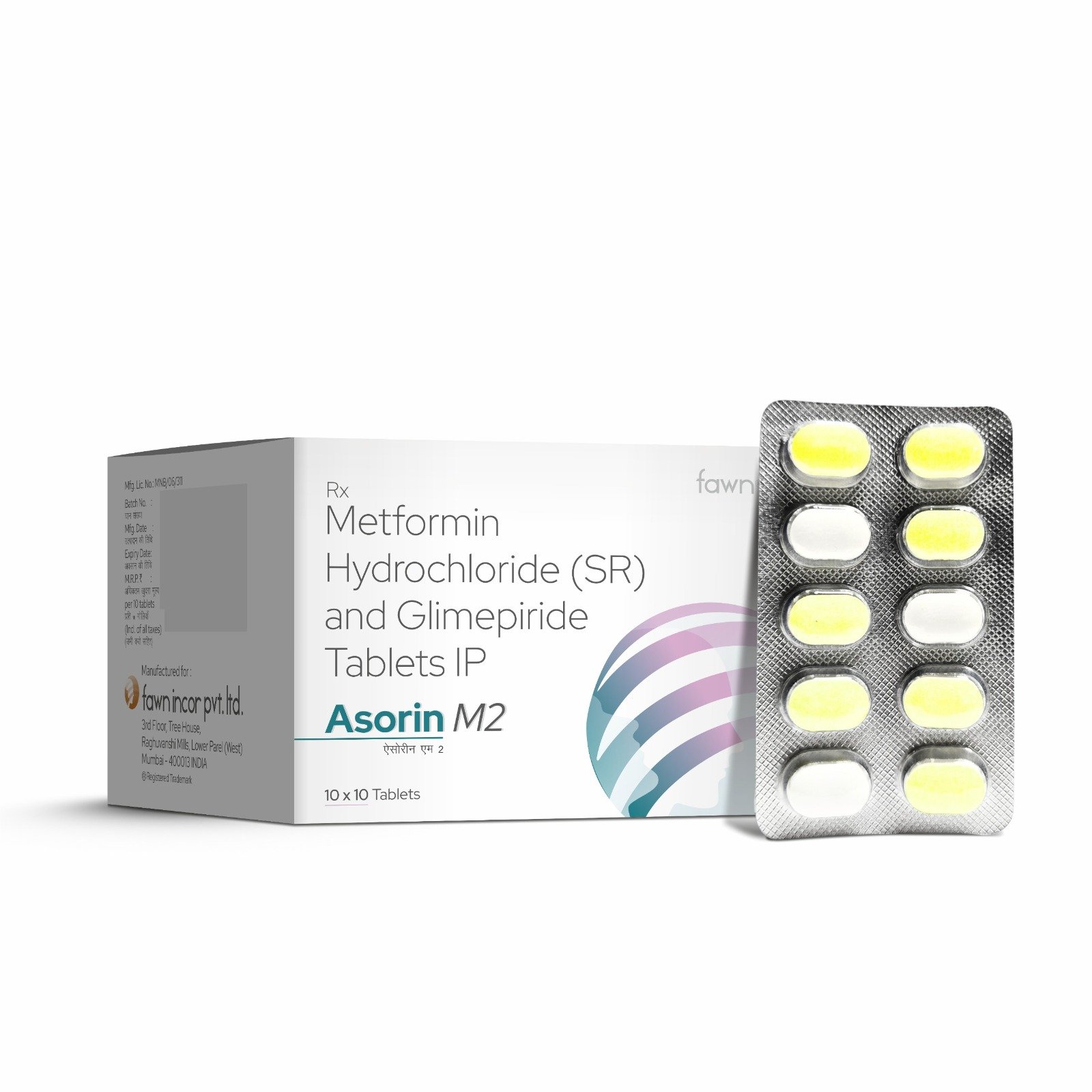 Metformin Hydrochloride Sustained Release & Glimepiride Tablets IP - ASORIN M2