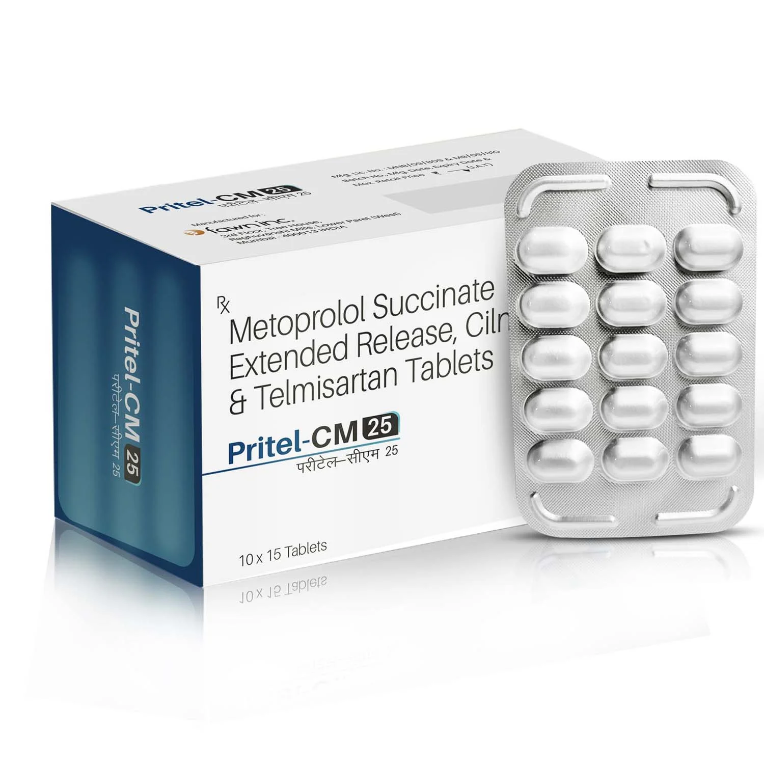 Metoprolol Succinate Extended Release, Cilnidipine & Telmisartan Tablets 25 Mg - PRITEL CM 25
