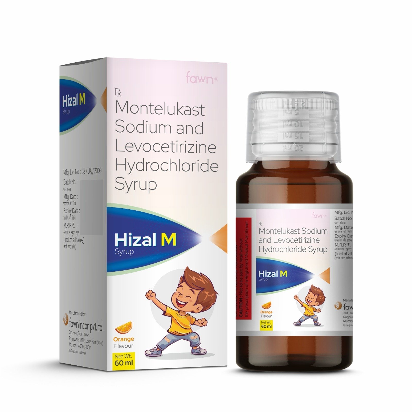 Montelukast Sodium & Levocetirizine Hydrochloride Syrup - HIZAL M Syrup