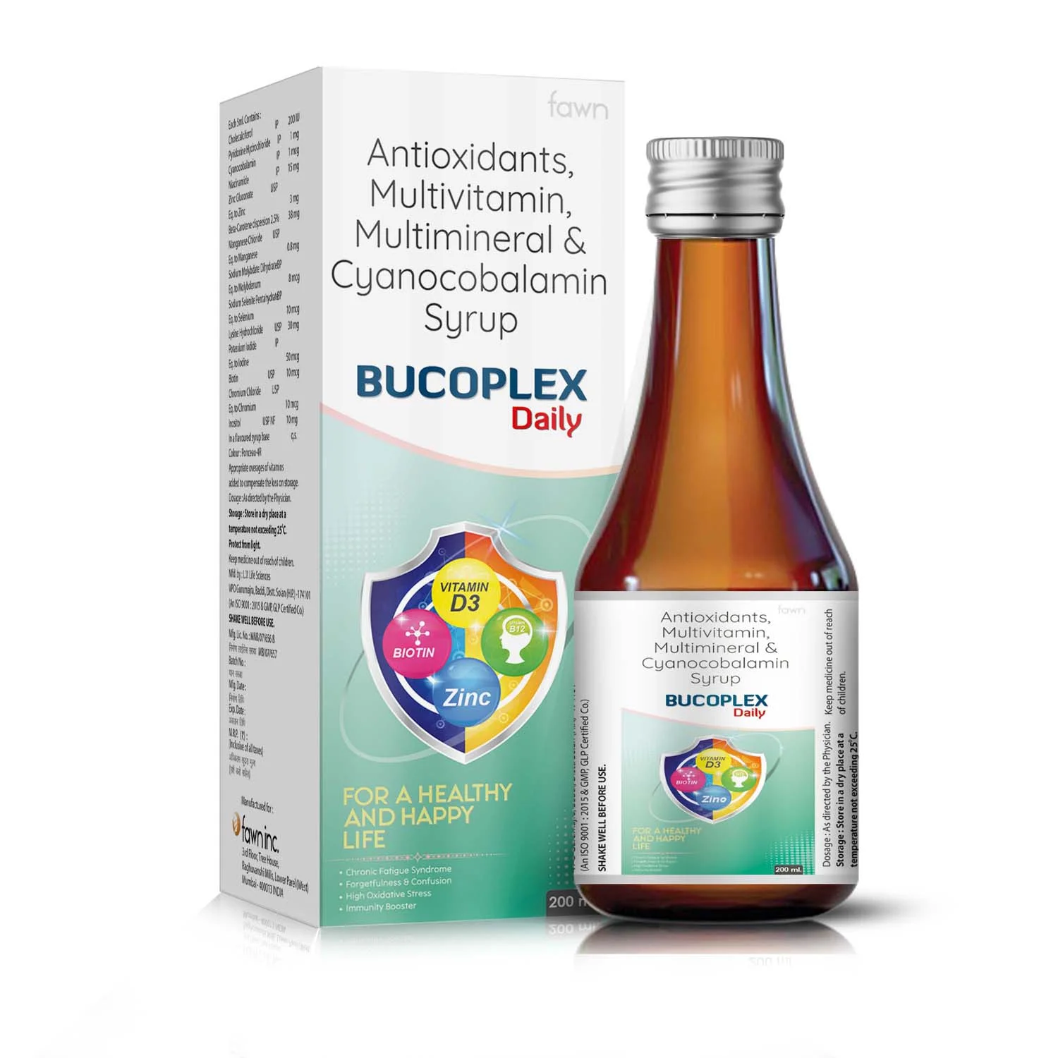 Antioxidants Multivitamin, Multimineral & Cyanocobalamin Syrup - BUCOPLEX DAILY