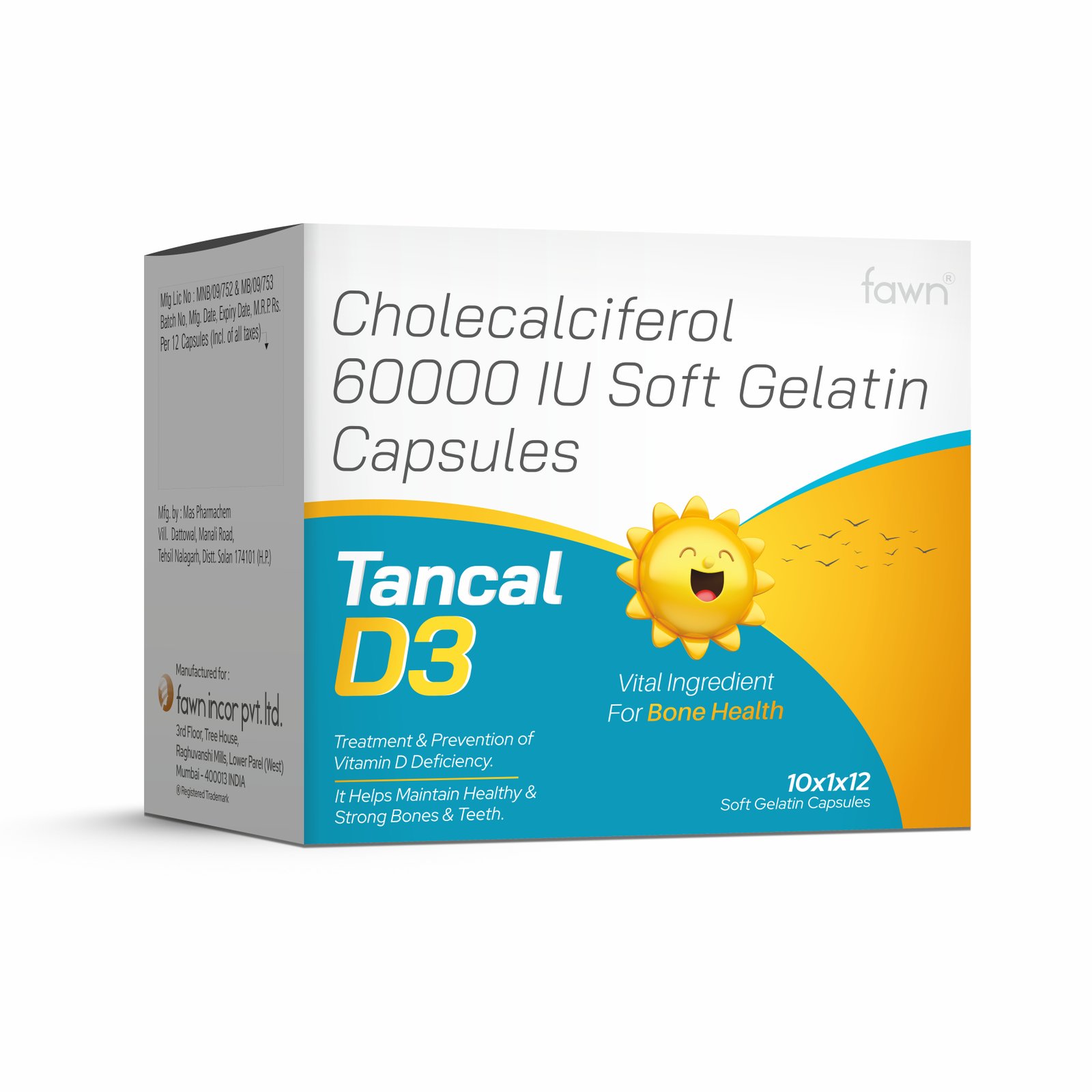 Cholecalciferol 60,000 IU Softgel Capsules - TANCAL D3 Capsules