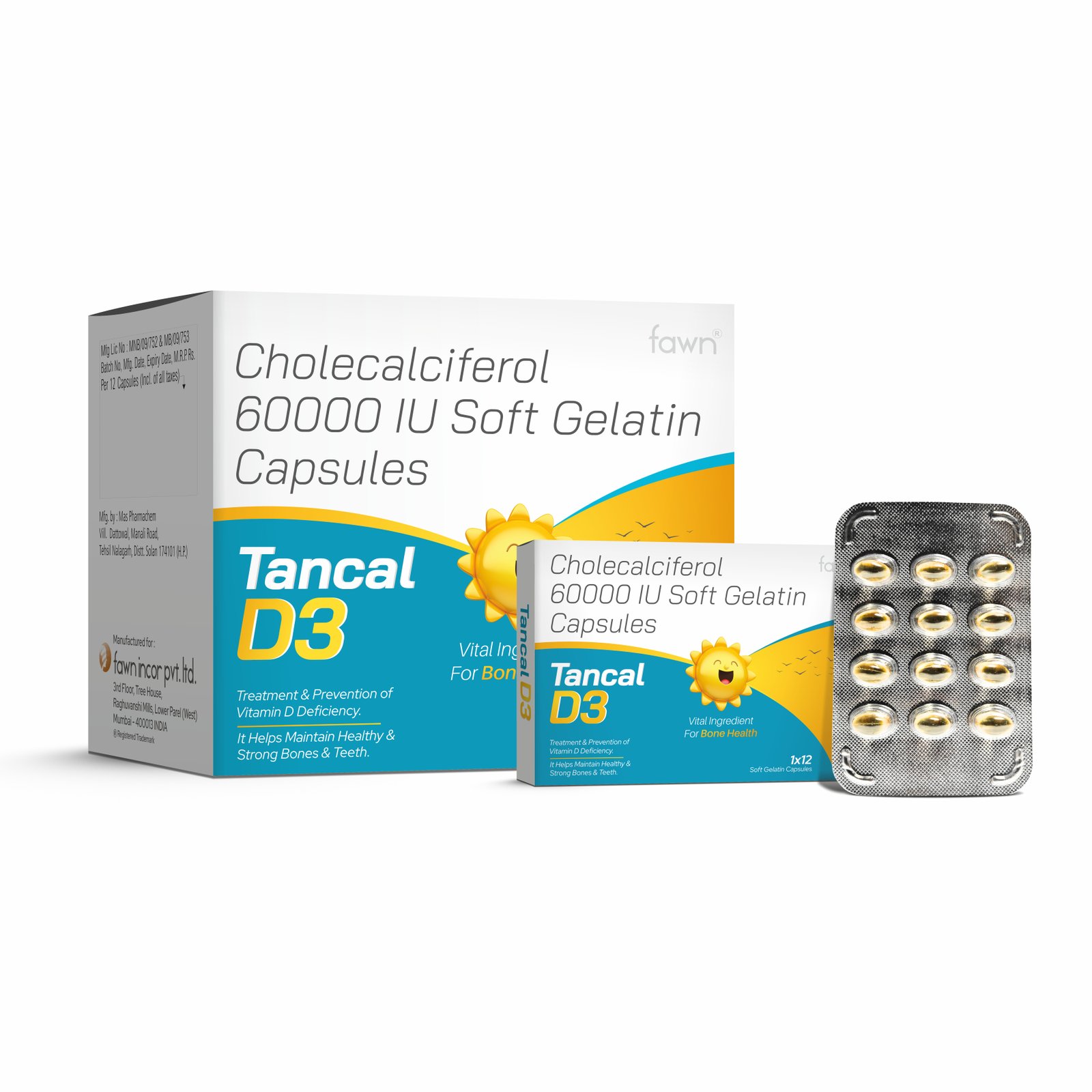 Cholecalciferol 60,000 IU Softgel Capsules - TANCAL D3 Capsules image 2