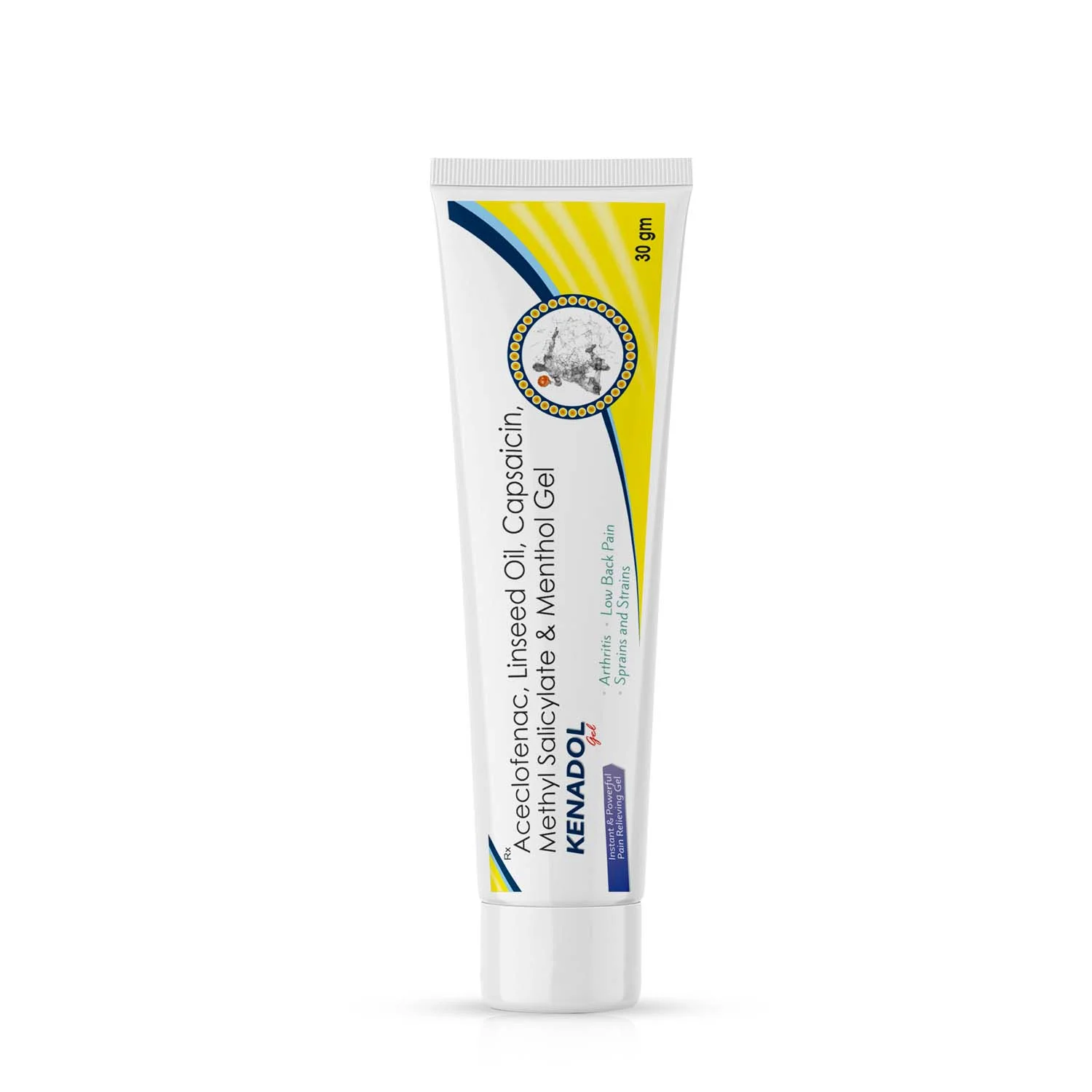 Aceclofenac, Linseed Oil, Capsaicin Methyl Salicylate & Menthol Gel - KENADOL GEL