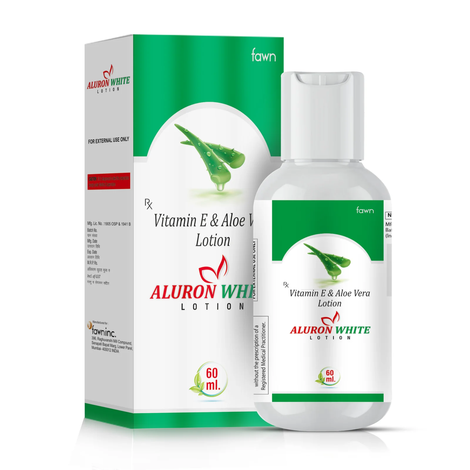 Aloe Vera + Vitamin E Moisturizing Lotion - ALURON WHITE