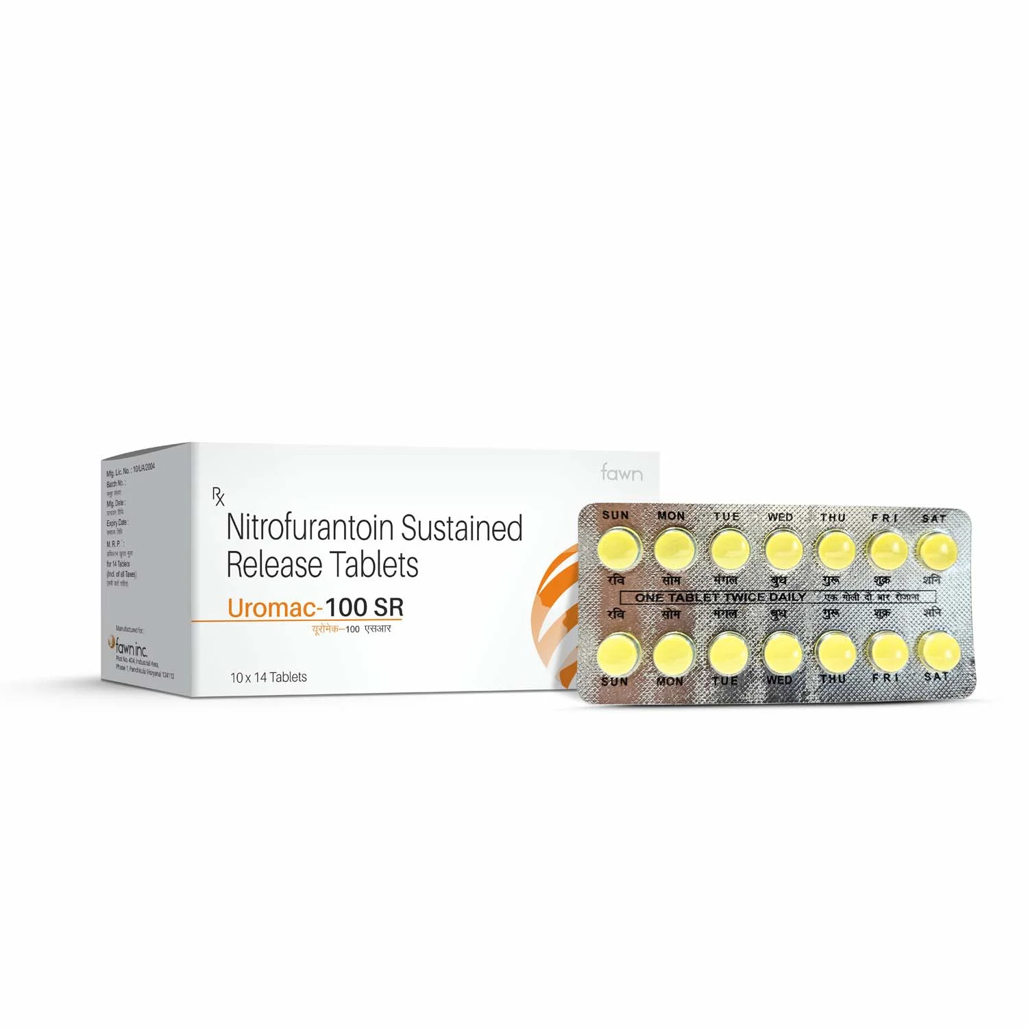 Nitrofurantoin Sustained Release Tablets 100 Mg - UROMAC 100 SR