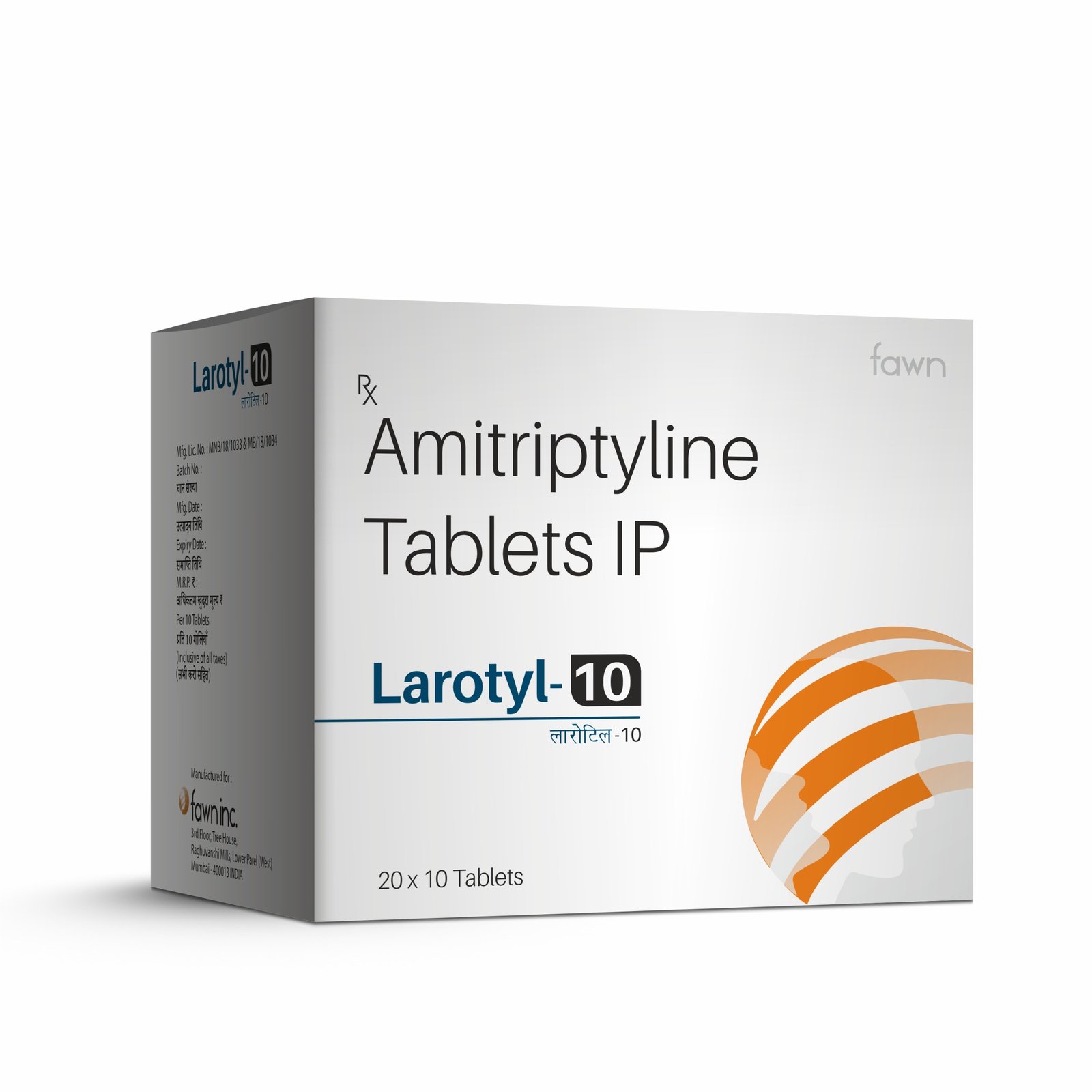 Amitriptyline Tablets IP 10 Mg - LAROTYL 10