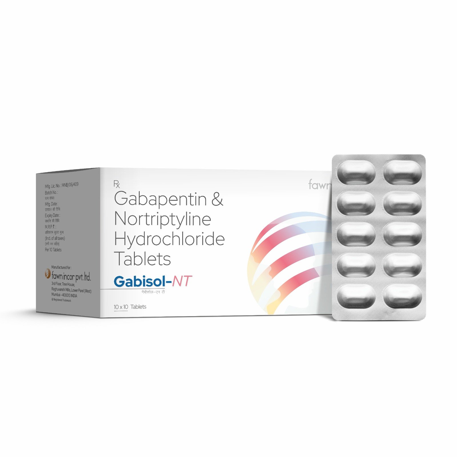Gabapentin & Nortriptyline Hydrochloride Tablets - GABISOL NT