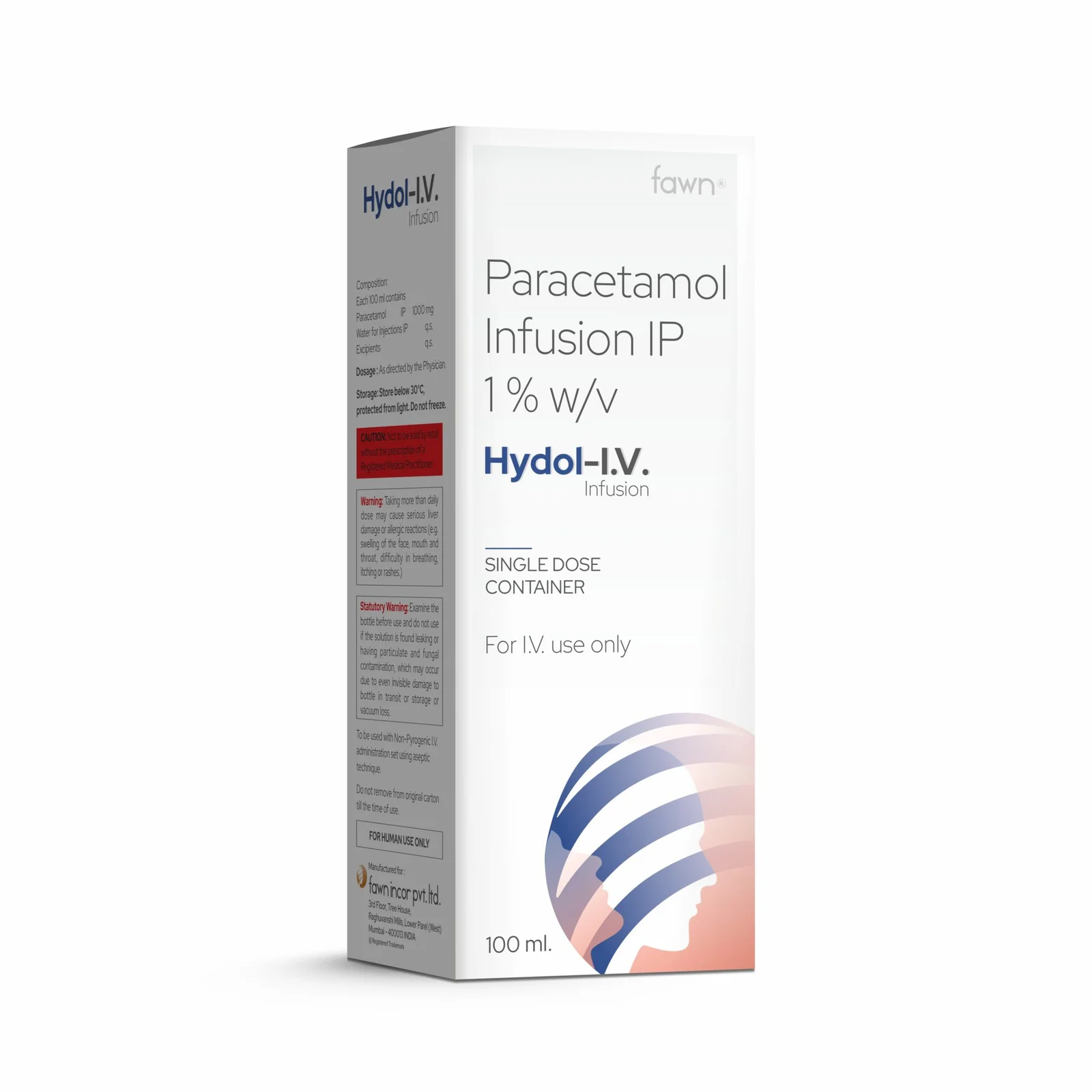 Paracetamol Infusion IP 1.0% w/v - HYDOL I.V