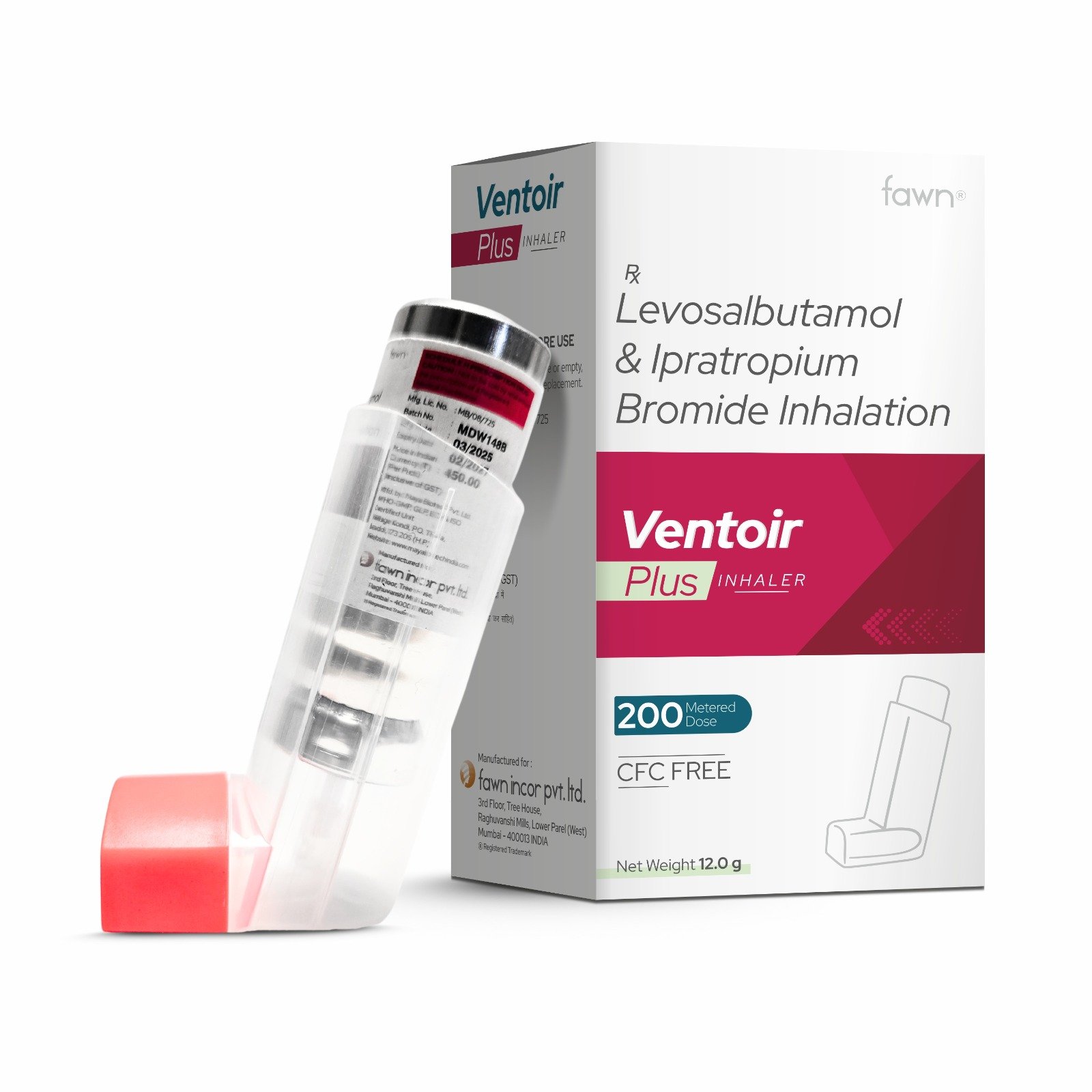 Levosalbutamol & Ipratropium Bromide Inhalation - VENTOIR PLUS Inhaler