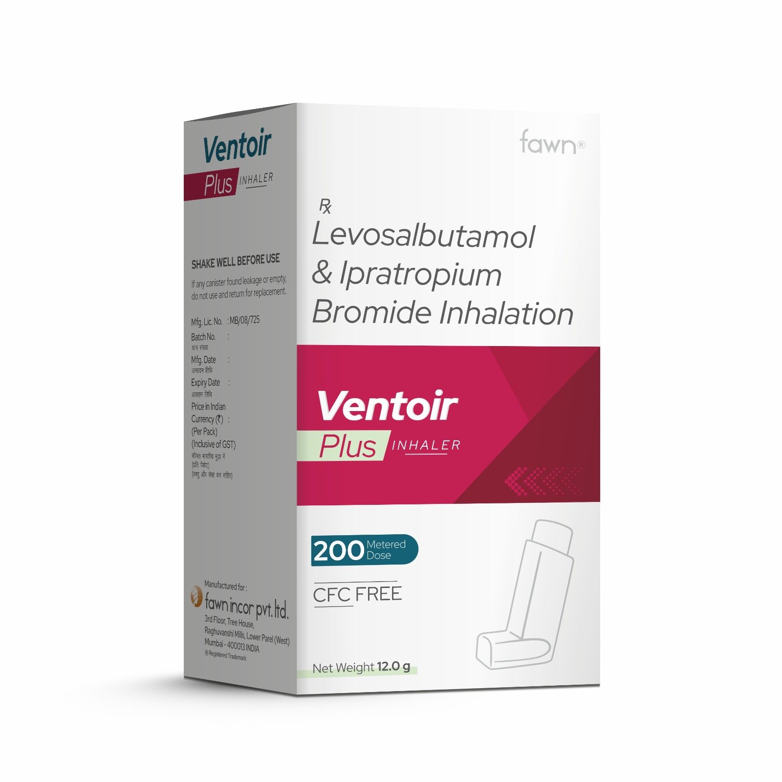 Levosalbutamol & Ipratropium Bromide Inhalation - VENTOIR PLUS Inhaler