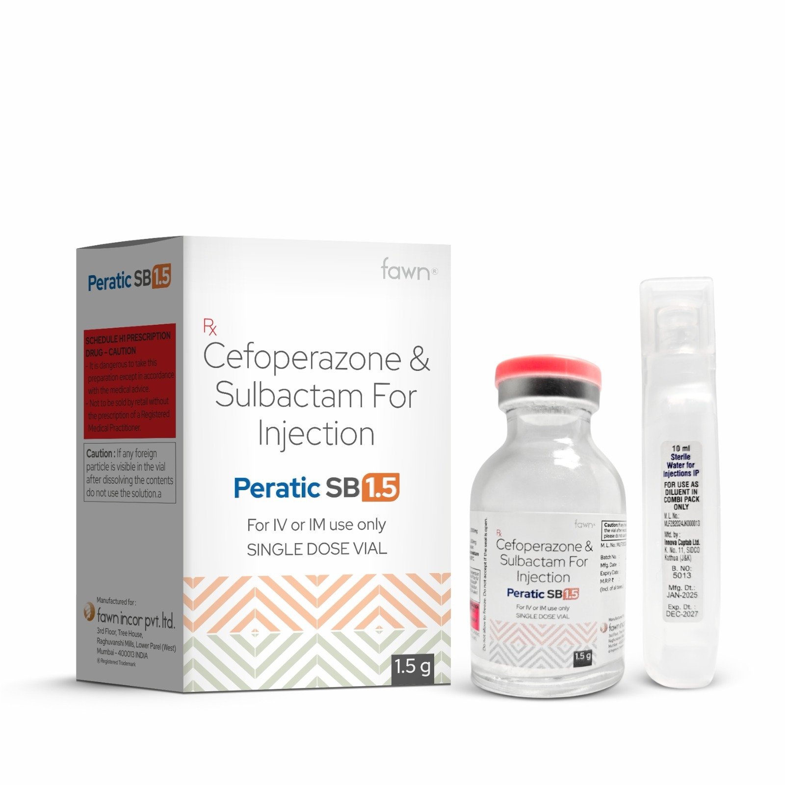 Cefoperazone & Sulbactam For Injection - PERATIC SB 1.5 Injection