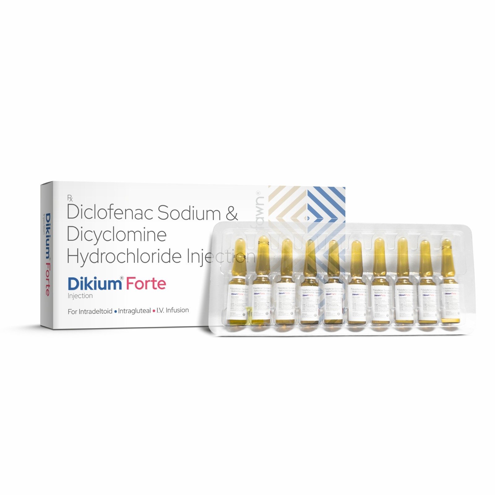 Diclofenac Sodium & Dicyclomine Hydrochloride Injection - DIKIUM FORTE Injection