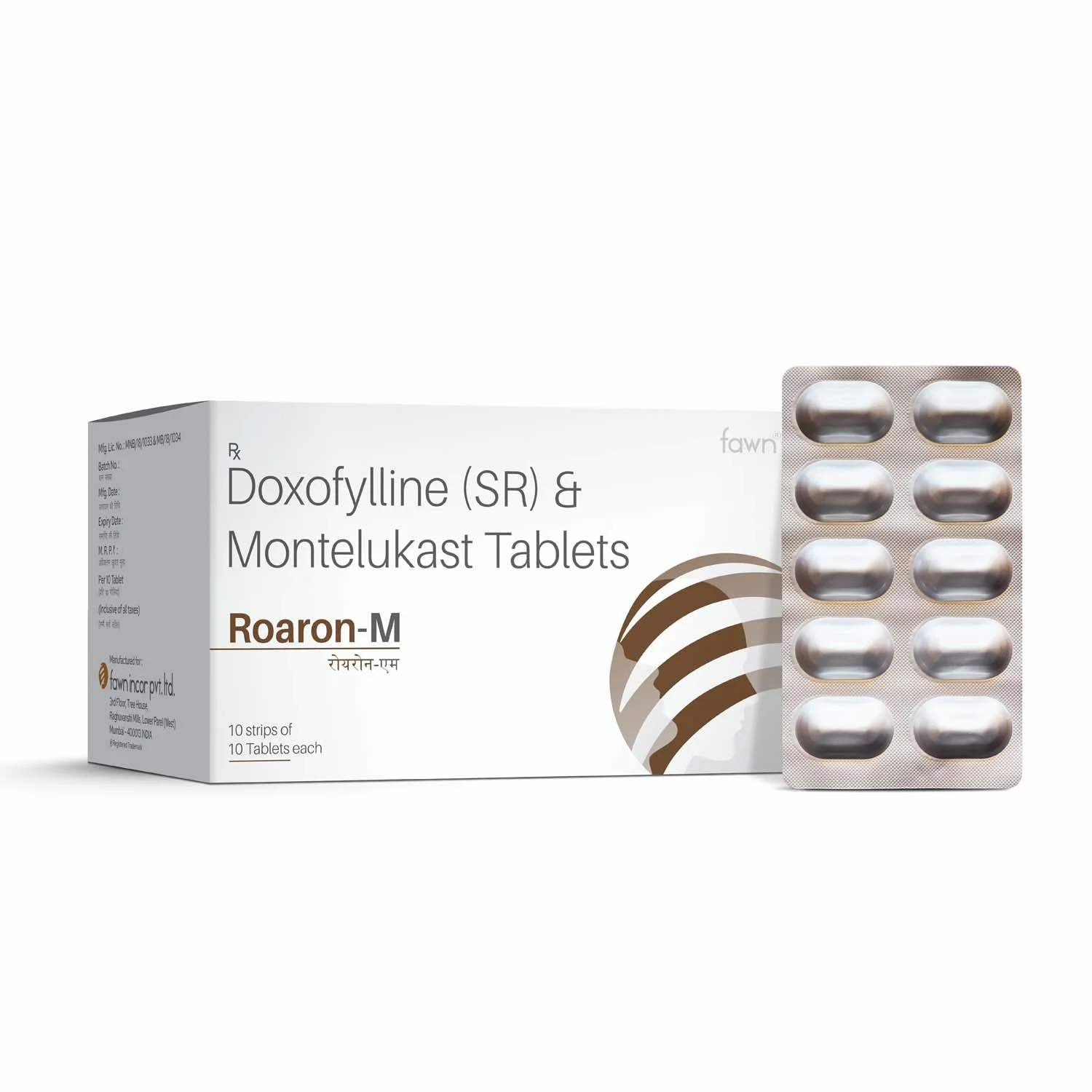 Doxofylline (Sustained Release) & Montelukast Tablets - ROARON M