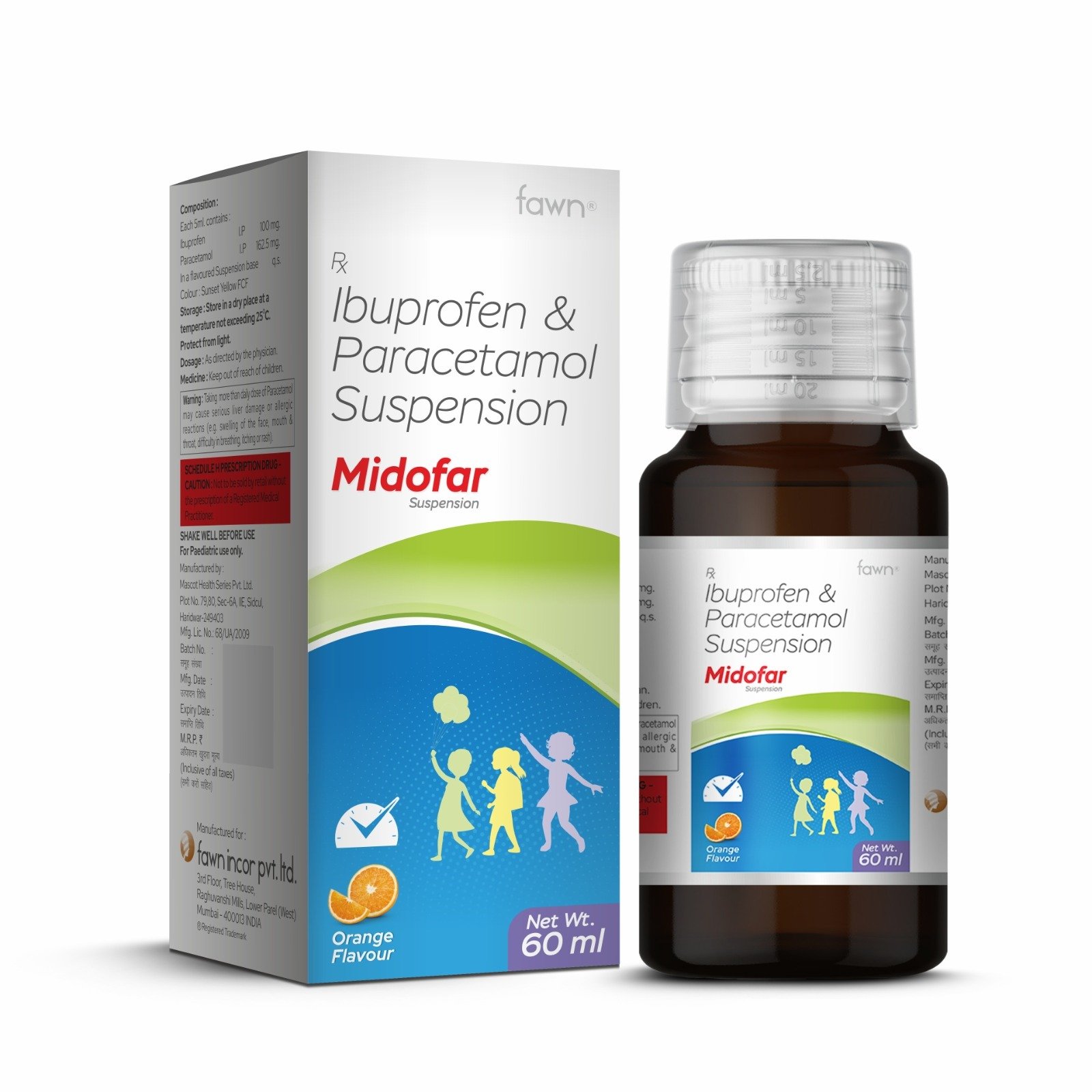 Ibuprofen & Paracetamol Suspension - MIDOFAR Suspension