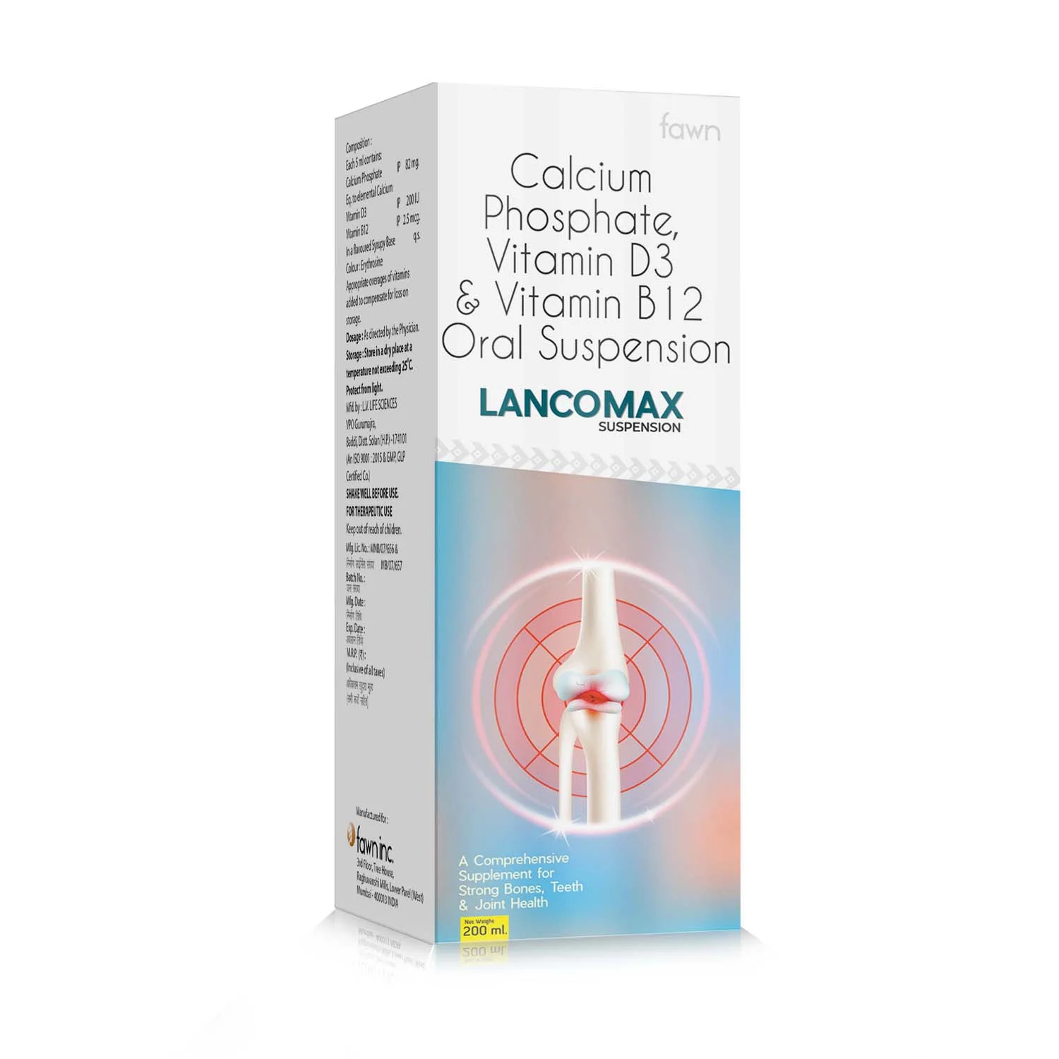 Calcium Phosphate, Vitamin D3 & Vitamin B12 Oral Suspension - LANCOMAX