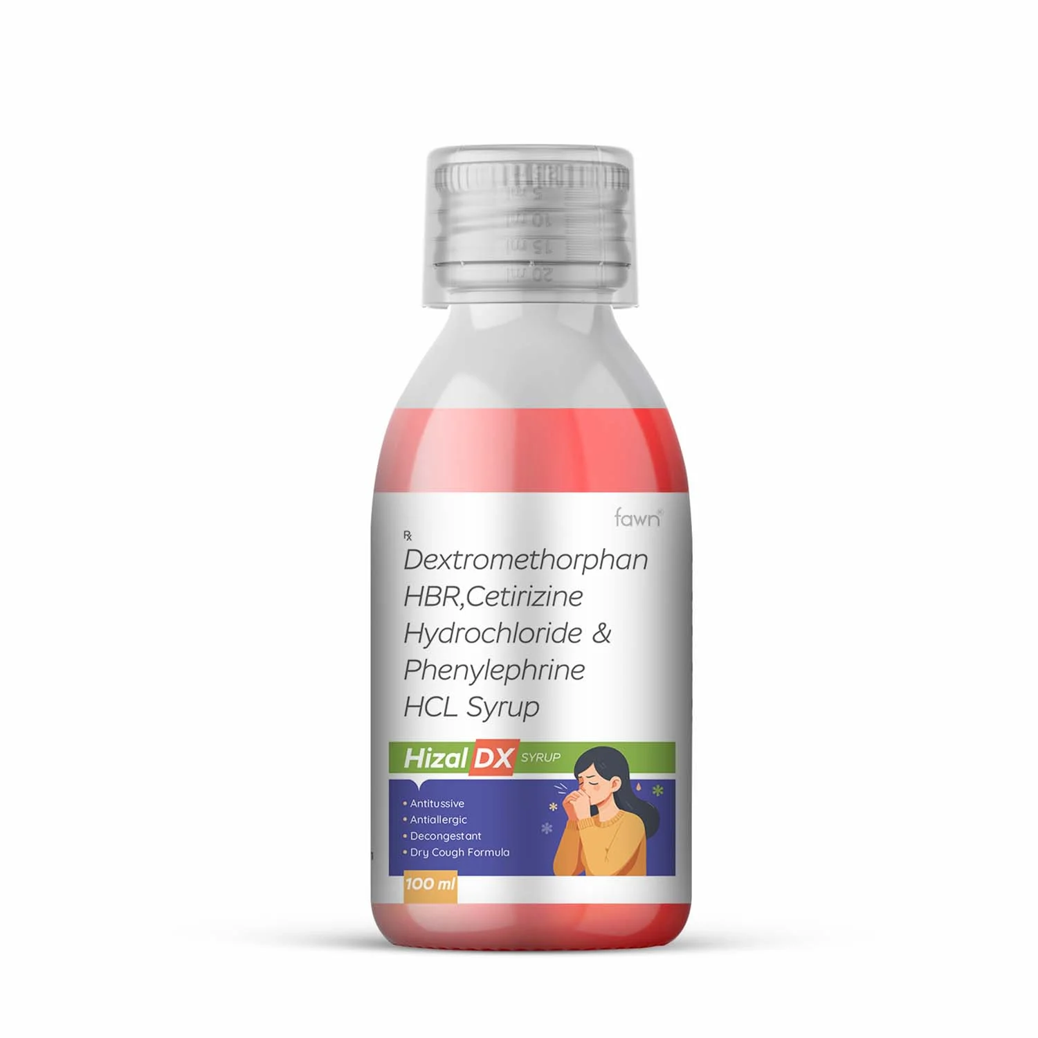Dextromethorphen Hydrobromide Cetirizine Hydrochloride Phenylephrine Hydrochloride Syrup - HIZAL DX