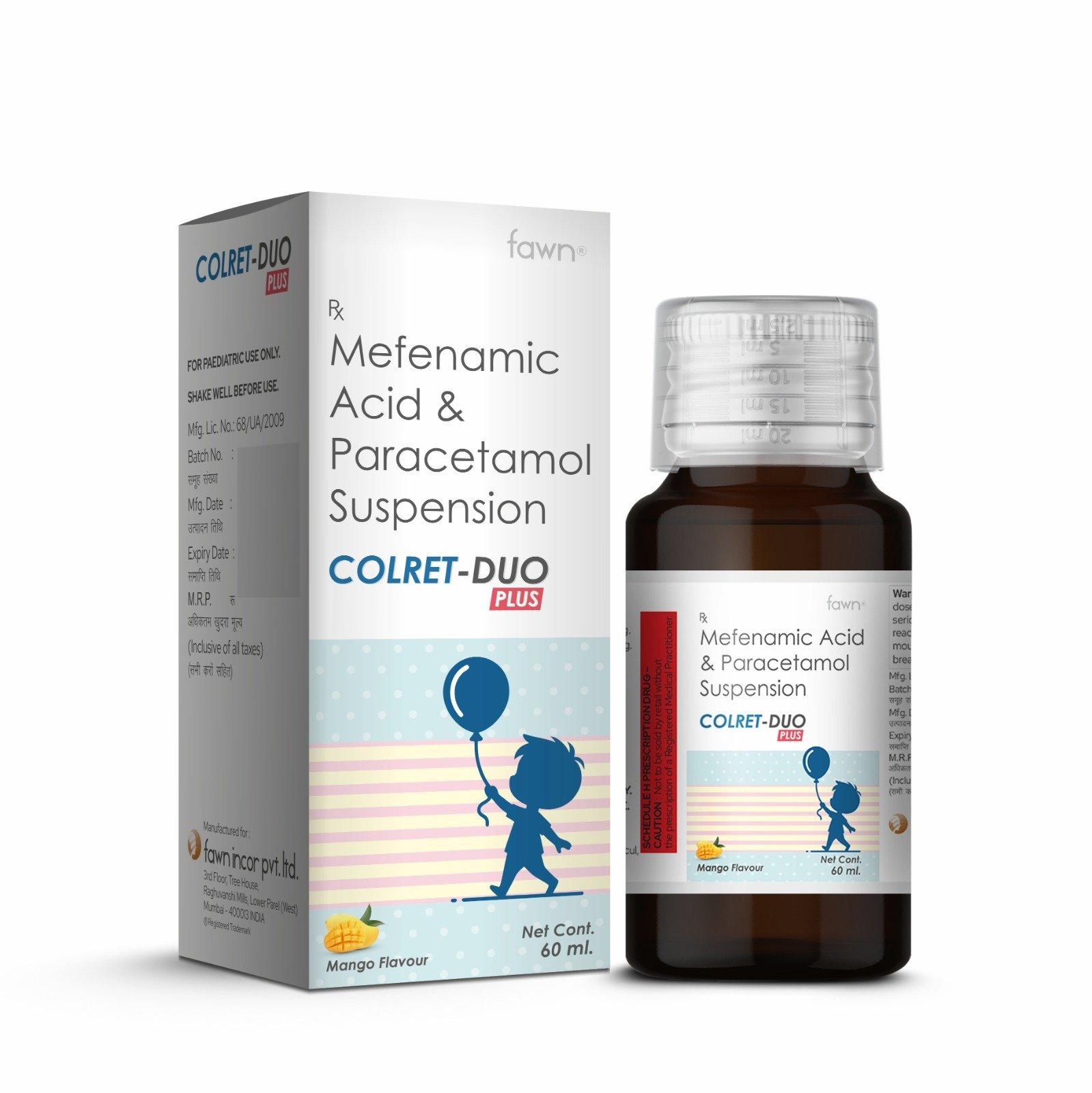 Paracetamol & Mefenamic Acid Suspension - COLRET DUO PLUS Suspension