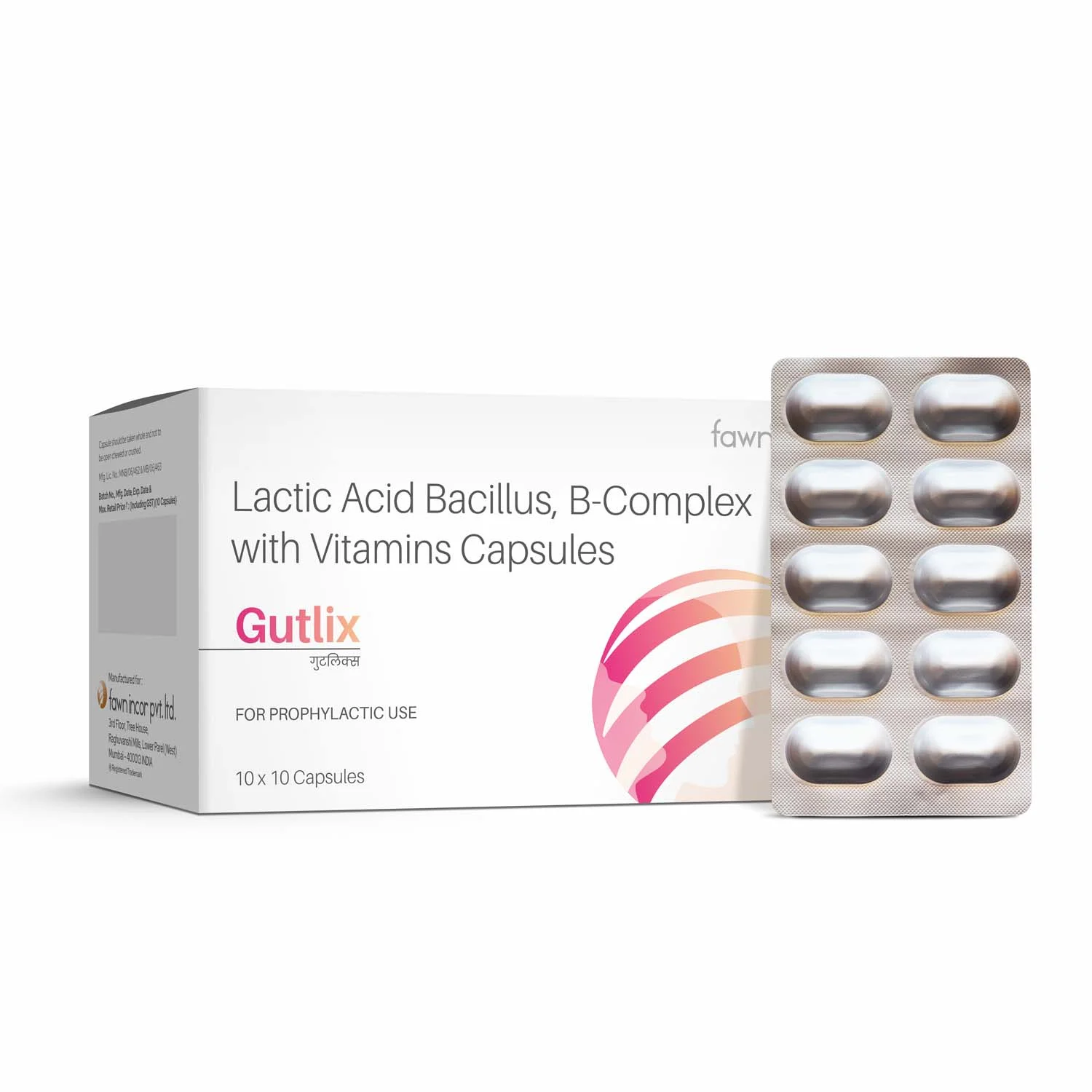 Lactic Acid Bacillus & B-Complex with Vitamins Capsules - GUTLIX image 2