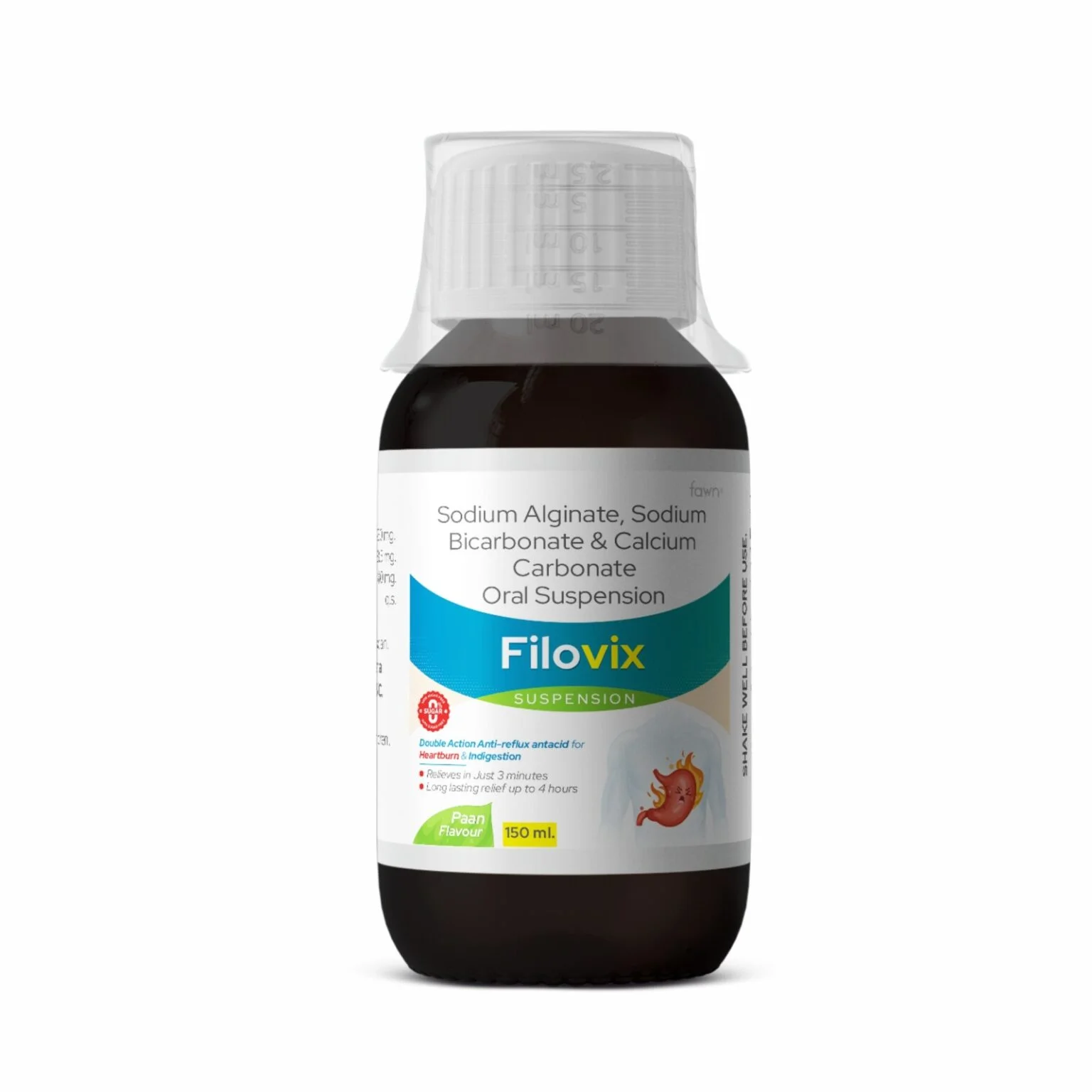 Sodium Alginate, Sodium Bicarbonate & Calcium Carbonate Oral Suspension - FILOVIX