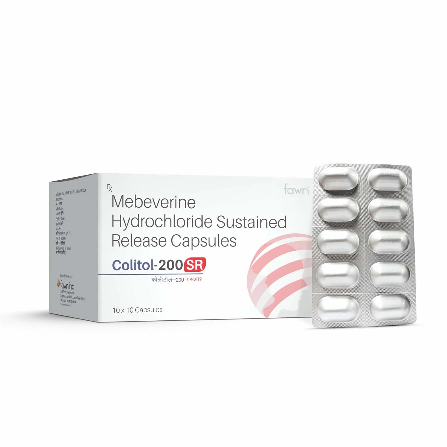 Mebeverine Hydrochloride Sustained Release Capsules 200 Mg - COLITOL 200 SR