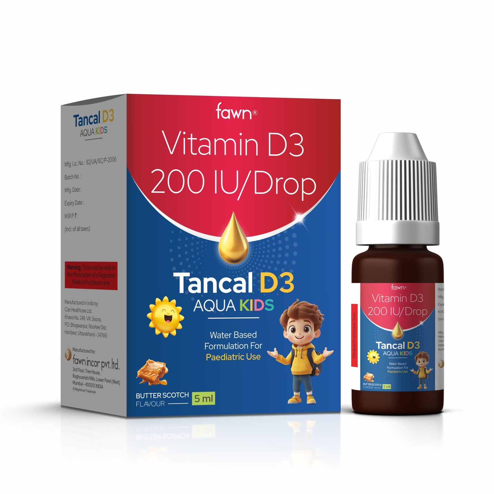Vitamin D3 200 IU Drops - TANCAL D3 AQUA KIDS