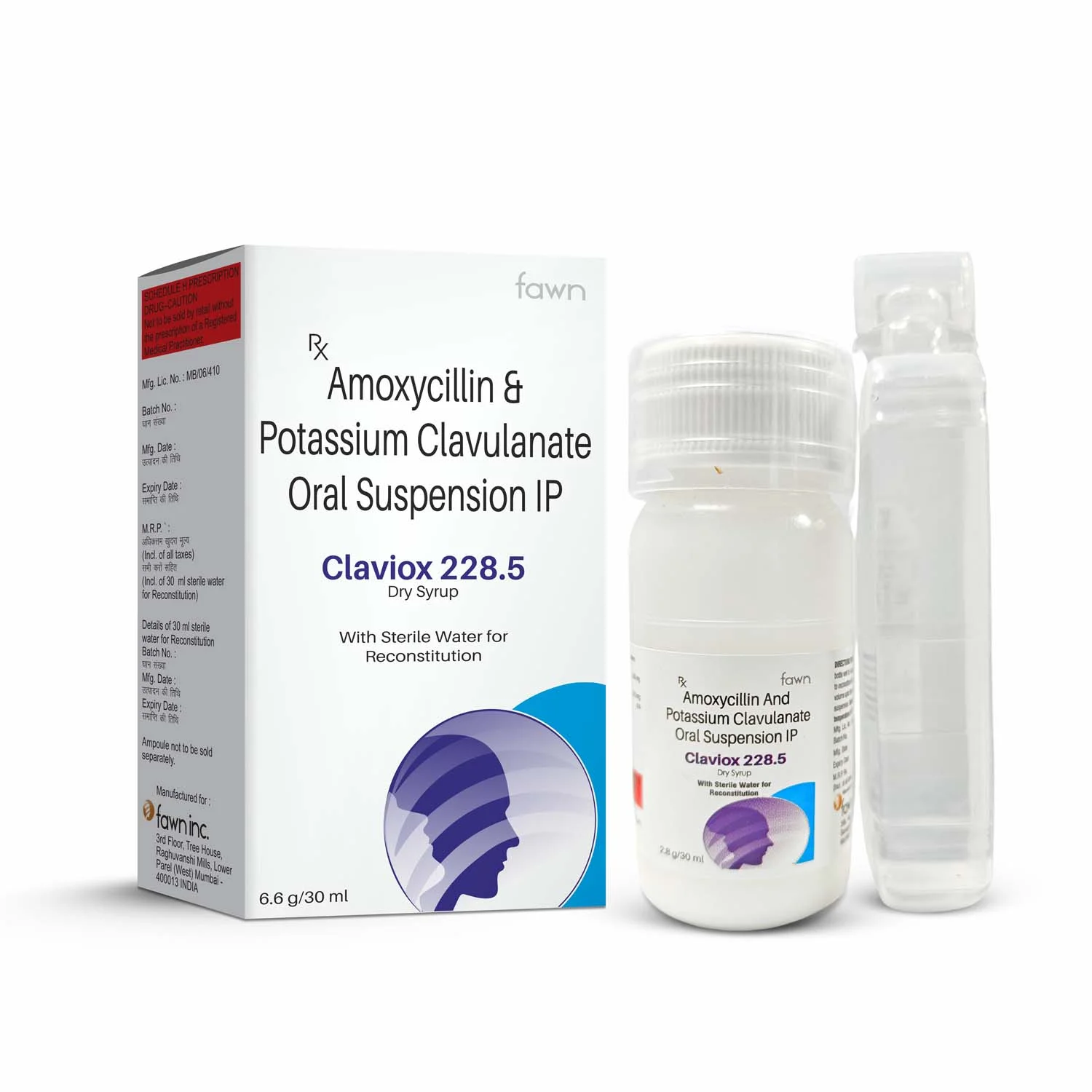 Amoxycillin Potassium Clavulanate Oral Suspension I.P - CLAVIOX 228.5
