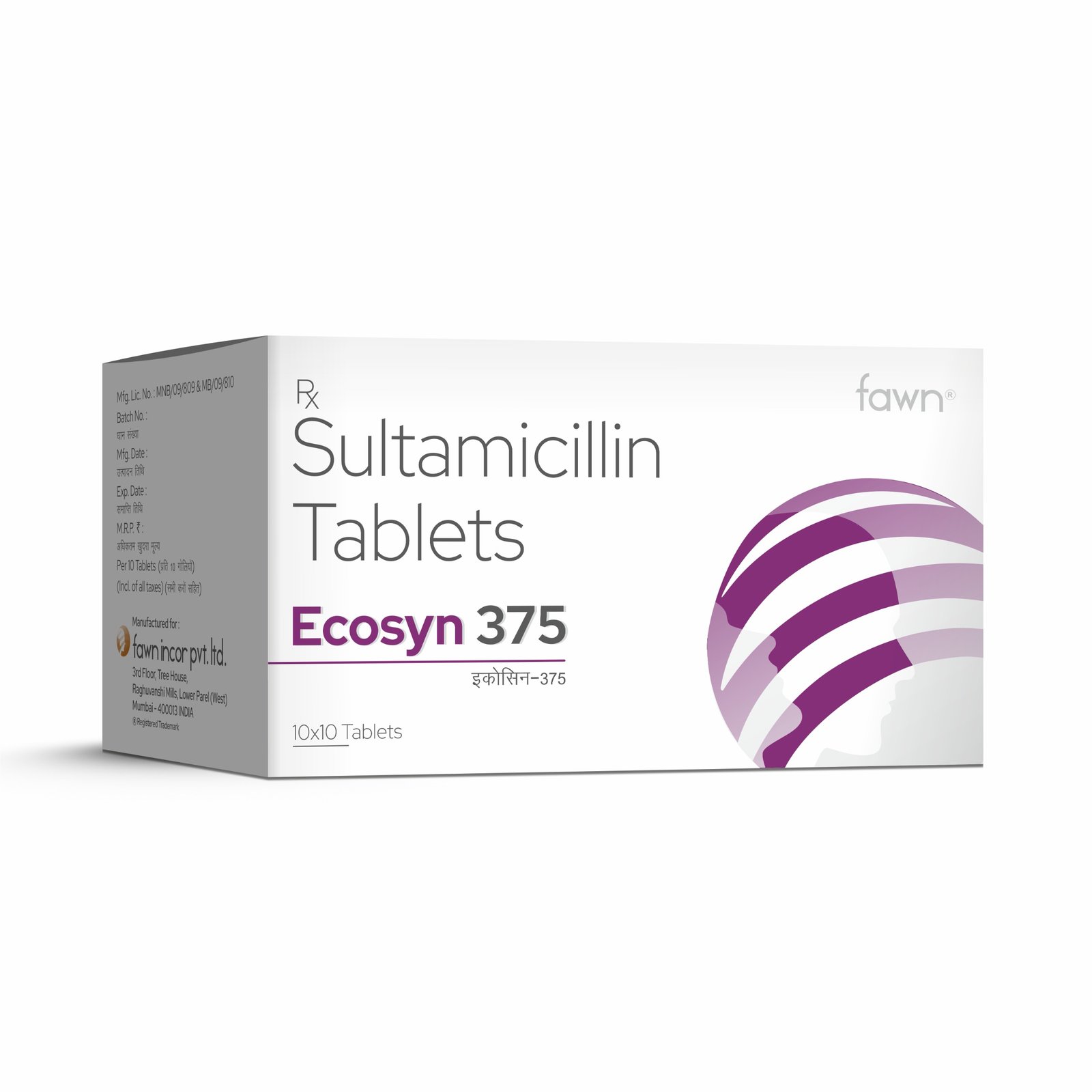 Sultamicillin 375 Mg Tablets  - ECOSYN 375